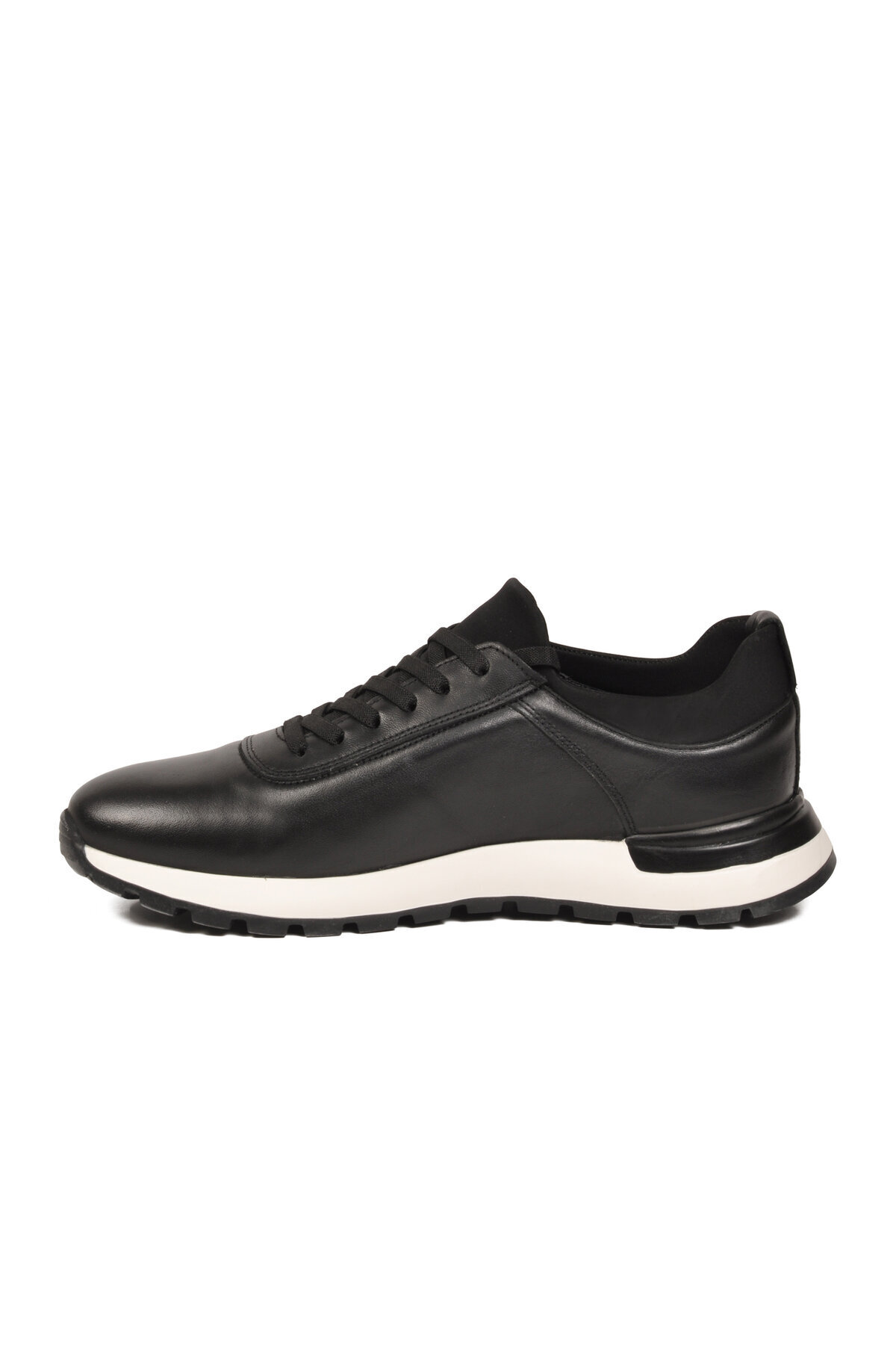 Voyager Erkek Siyah Hakiki Deri Casual Ayakkabı Bağcıklı Rahat Konfor Tabanlı Sneaker M294 M görsel 4