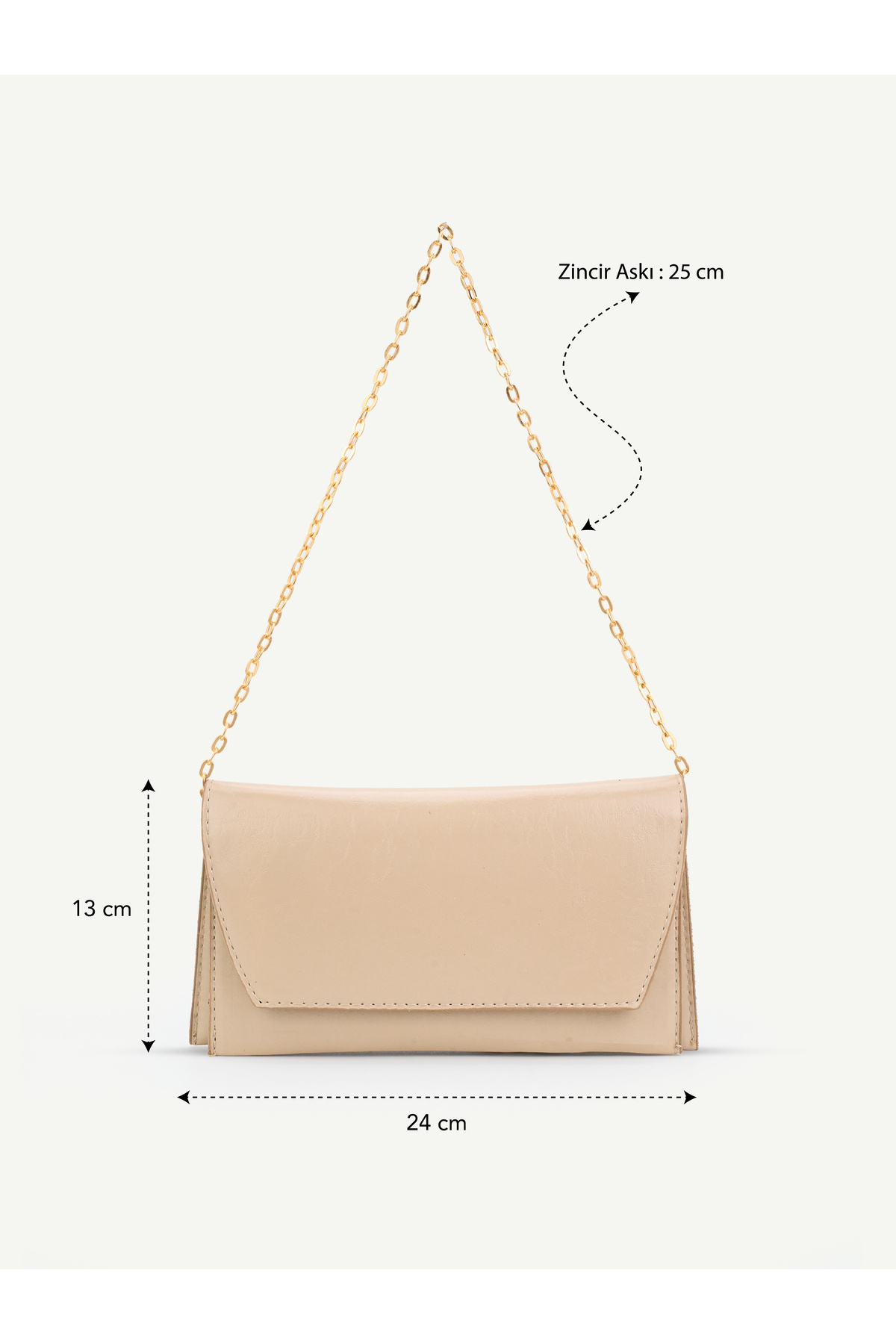 Mojeva Sisi Zincir Askılı Mıknatıs Detaylı Kapaklı Kadın El ve Omuz Çantası, Şık Portföy Clutch görsel 5
