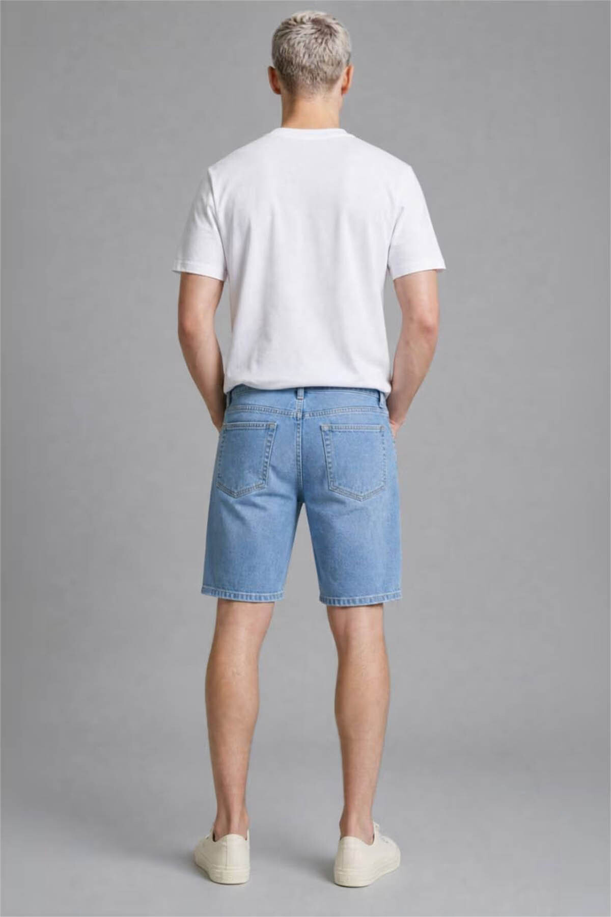 DeFacto Regular Fit Mavi Pamuklu Jean Bermuda Şort G8666AX26SM görsel 5