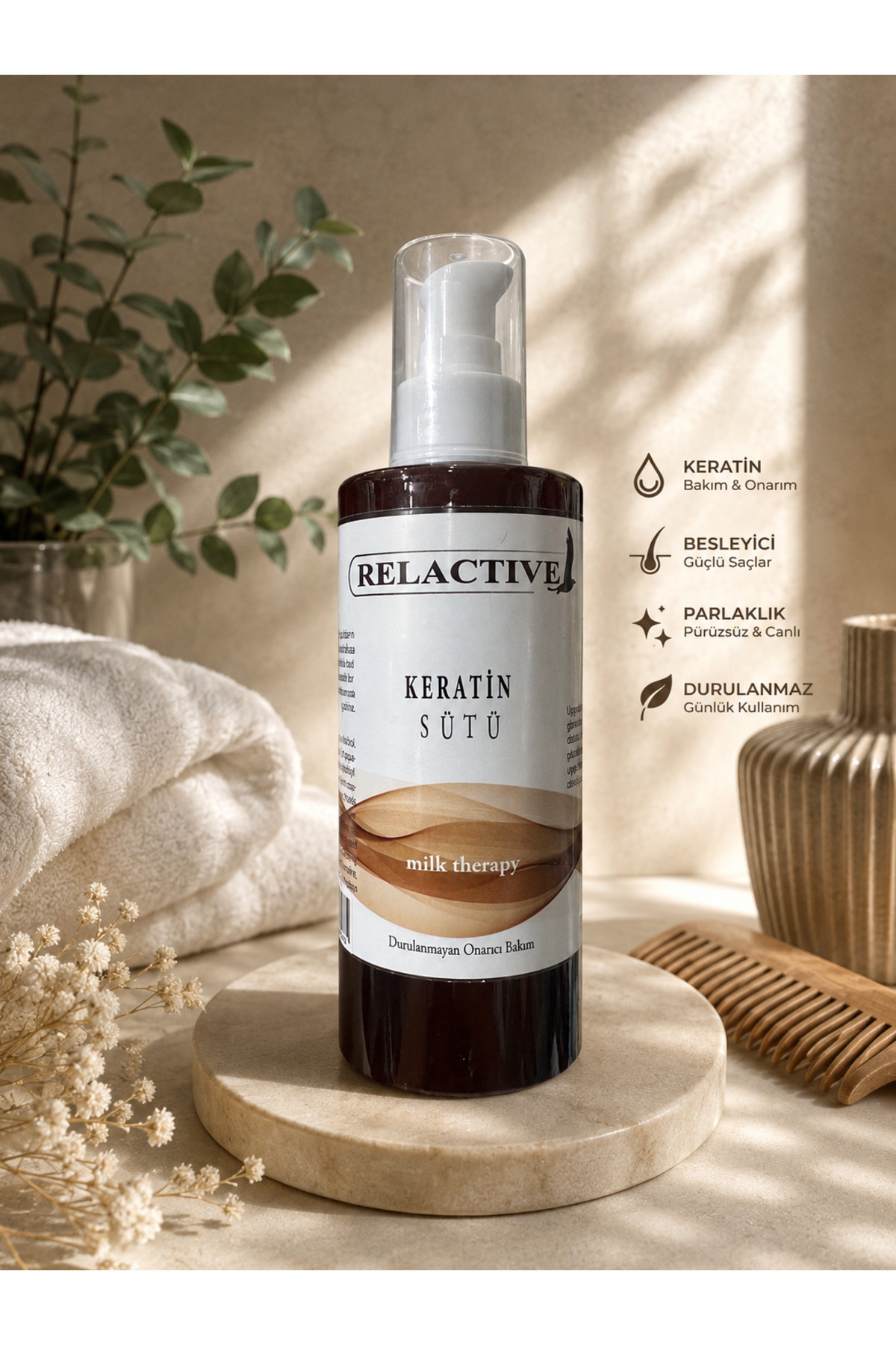 Milk Therapy Keratin Sütü Saç Bakım Sütü Parlaklık ve Onarım Bakım Saç Besleyici — 004 — تصویر 2 از 3