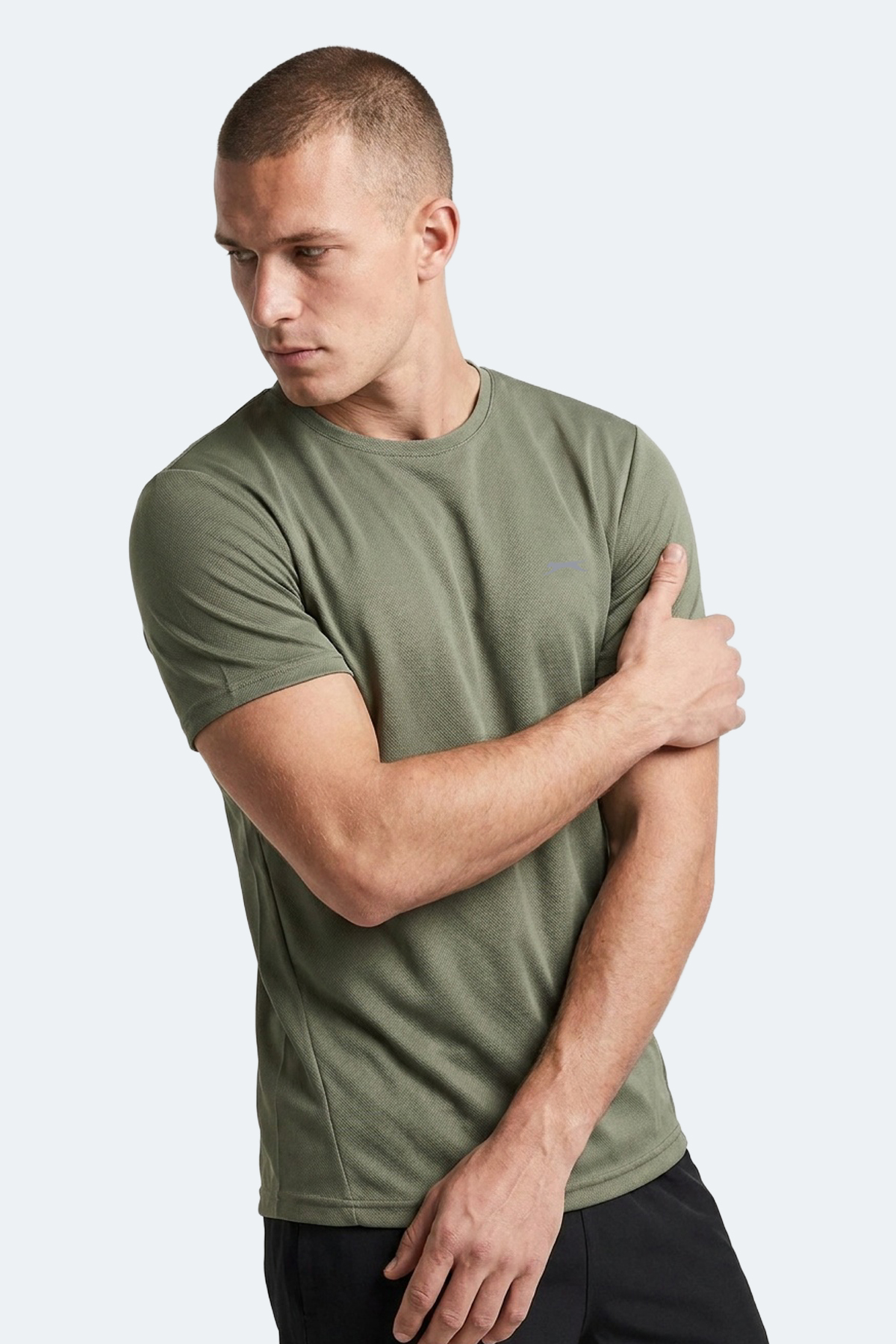 Slazenger HAUNTED I Erkek Haki Tişört görsel 6