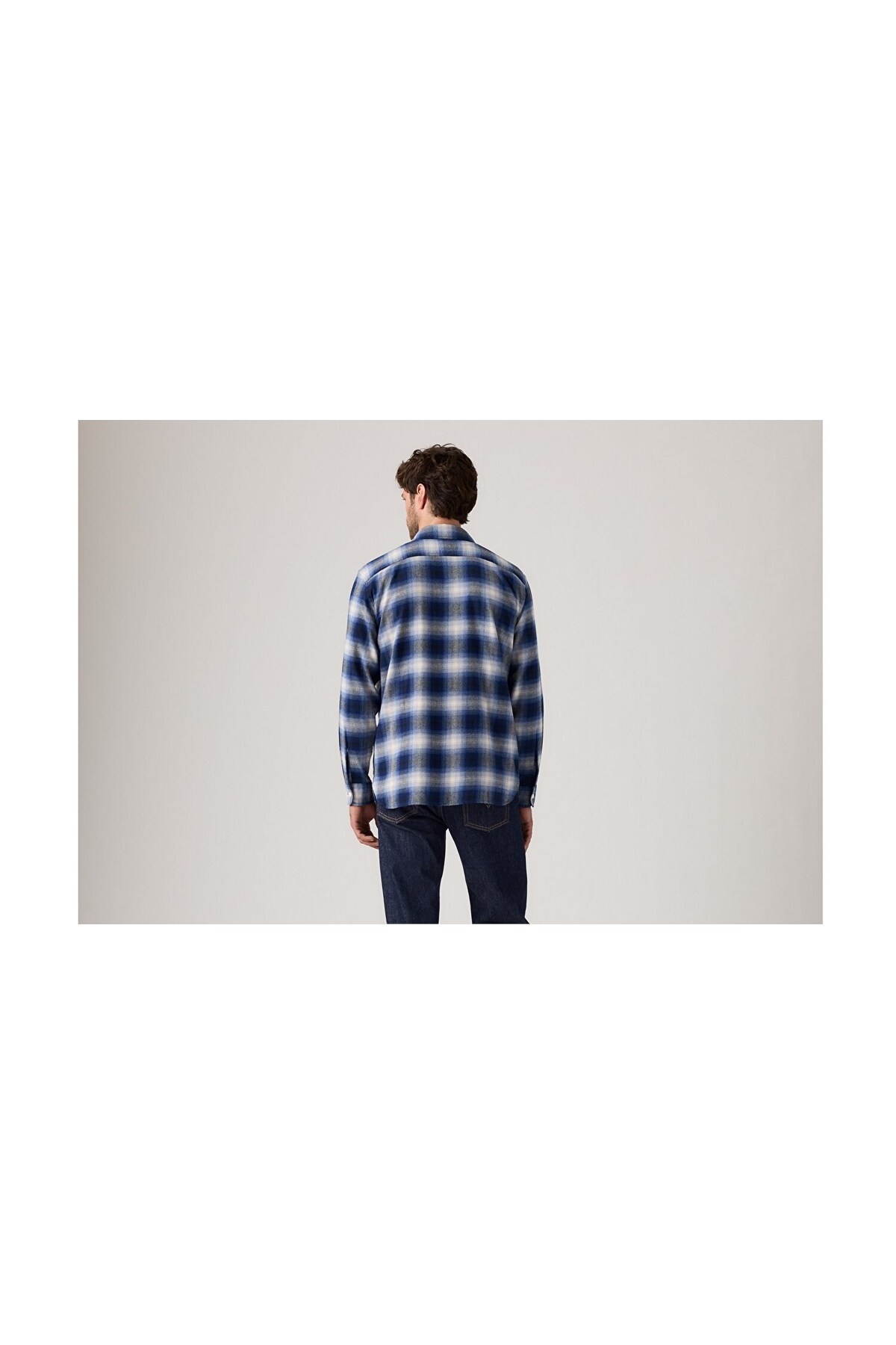 پیراهن مردانه کلاسیک کارگر جریکو طرح چهارخانه آبی سرمه‌ای LEVİS لیوایز پیراهن Levi's