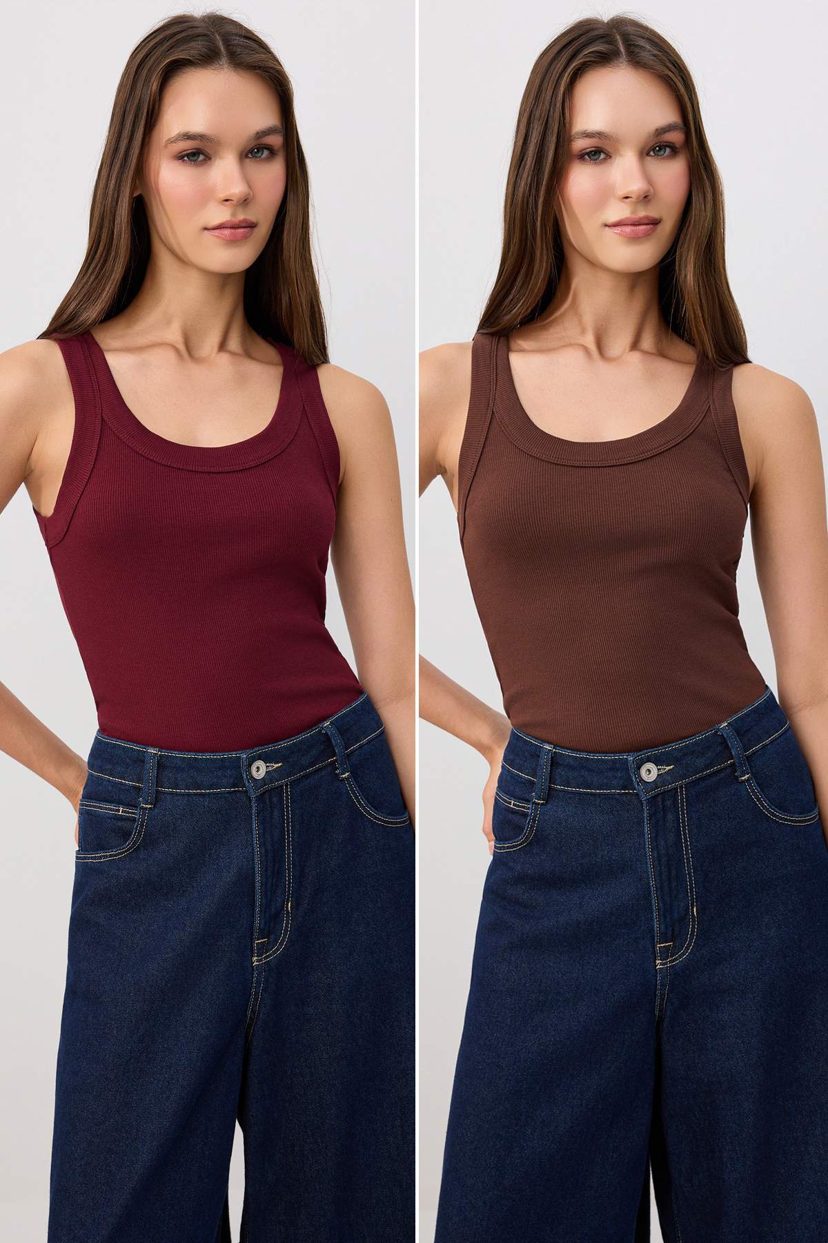 Trendyolmilla Kahverengi-Bordo Örme Atlet TWOSS26AL00121