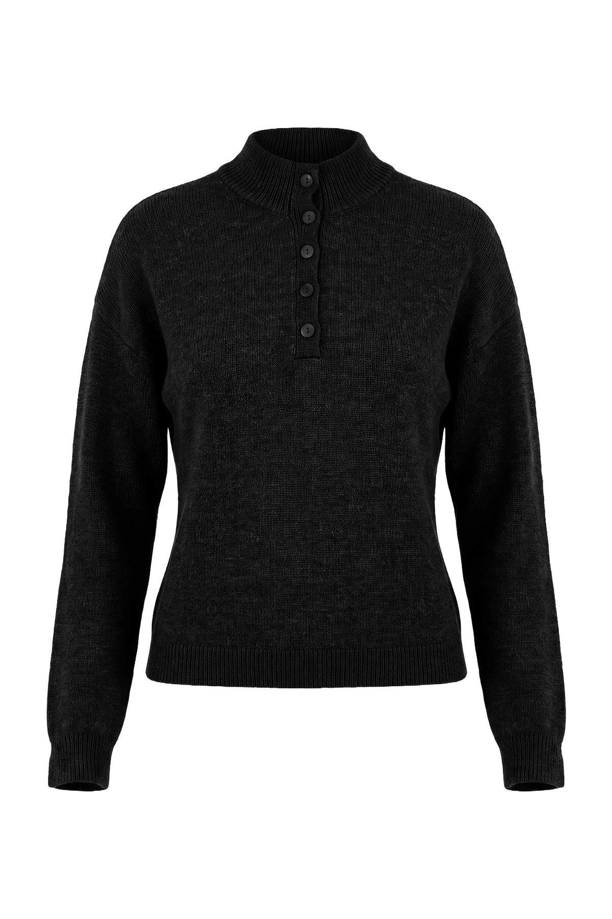 Trendyolmilla Wardrobe Essentials Siyah Yumuşak Dokulu Triko Kazak TWOAW26KZ00074
