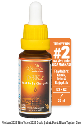 Kiperin D3K2 | Vitamin D3 (1000 IU) & K2 (25mcg) | Kaliteli İçerik | Pureness...