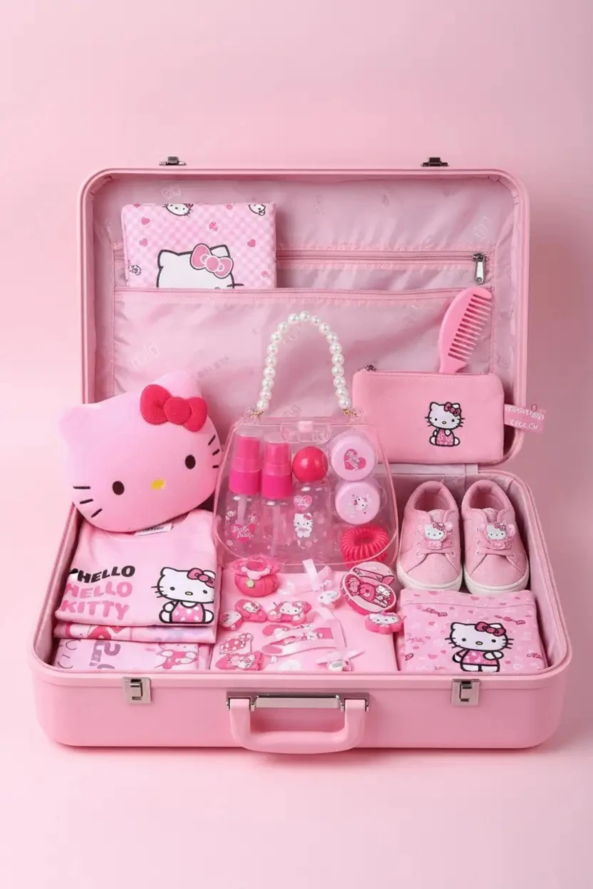Miniso Sanrio Lisanslı Hello Kitty Pembe Serisi 7'li Seyahat Seti