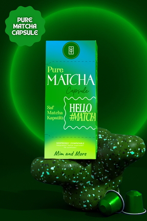 Mim and More Pure Matcha Kapsül – Nespresso Uyumlu Saf Matcha Tozu, 10'lu Paket