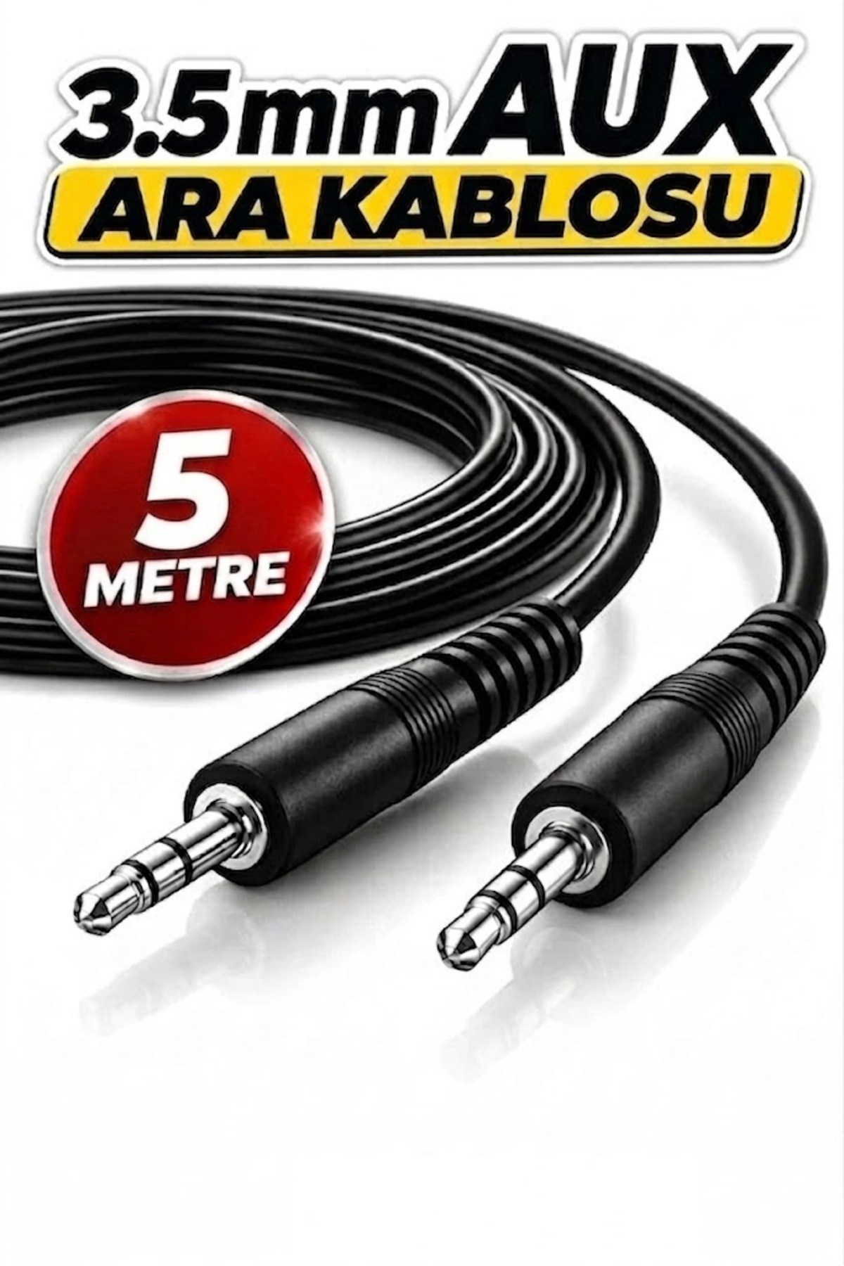 5 Metre 5mt 3.5mm Aux Kablo Erkek To Erkek Bilgisayar Macbook MP3 Araba TV Cep Telefonu Hoparlör Uyumlu