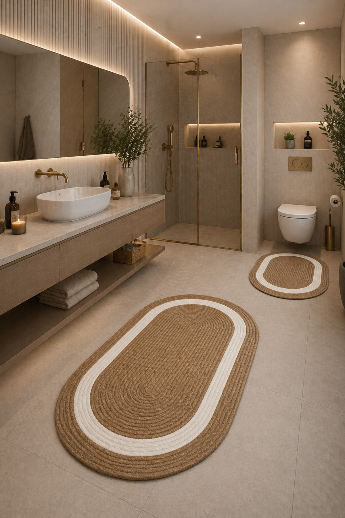 DOĞAL JÜT İP ÖRME BANYO PASPASI