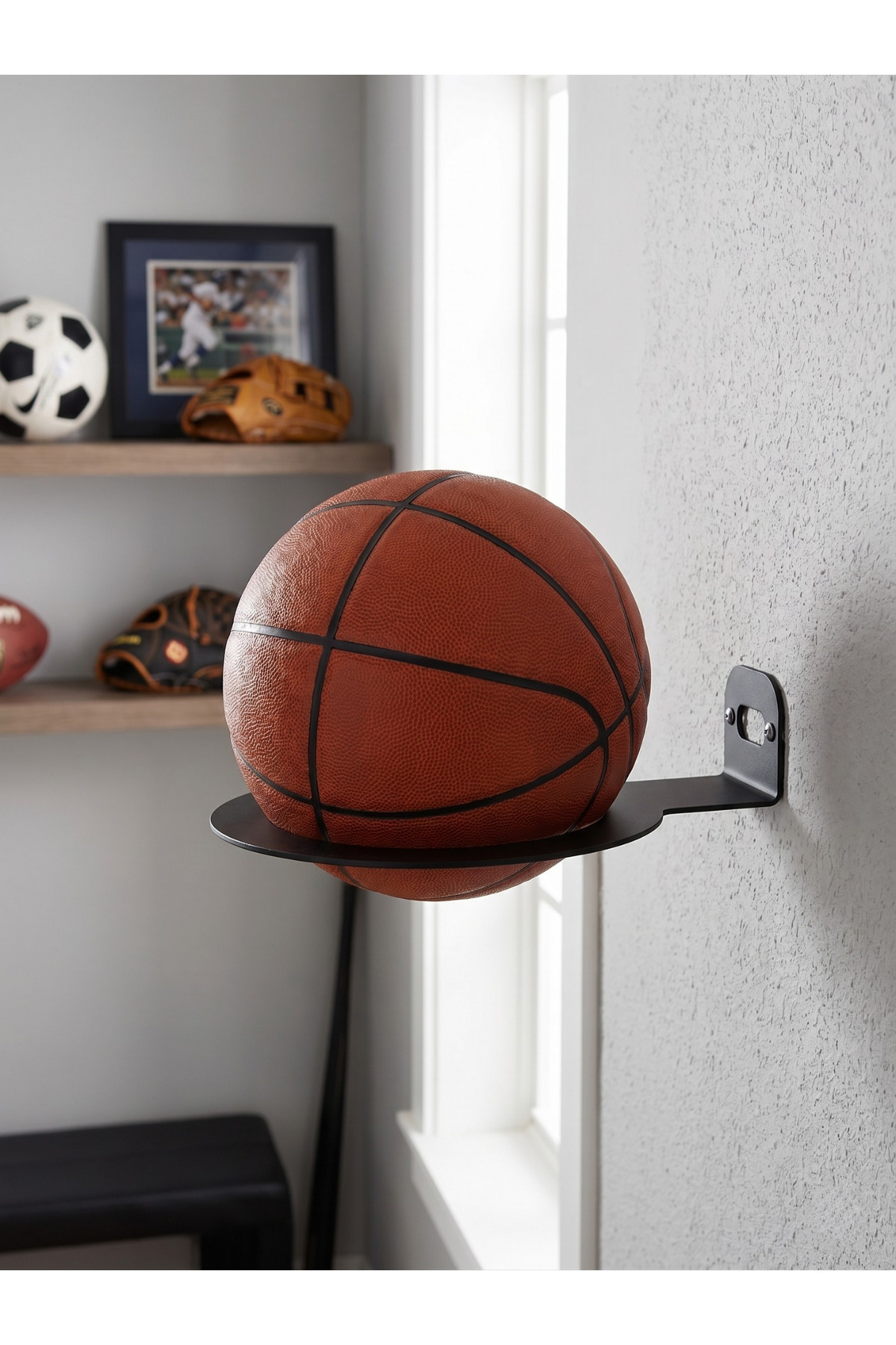 Raffa Metal Wall Ball Holder Basketball Football Volleyball Ball