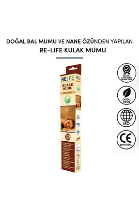 Relife Doğal Kulak Temizleme Mumu Çubuğu Ear Candle 1 Kutu ( 2 Çubuk ) Fda On...