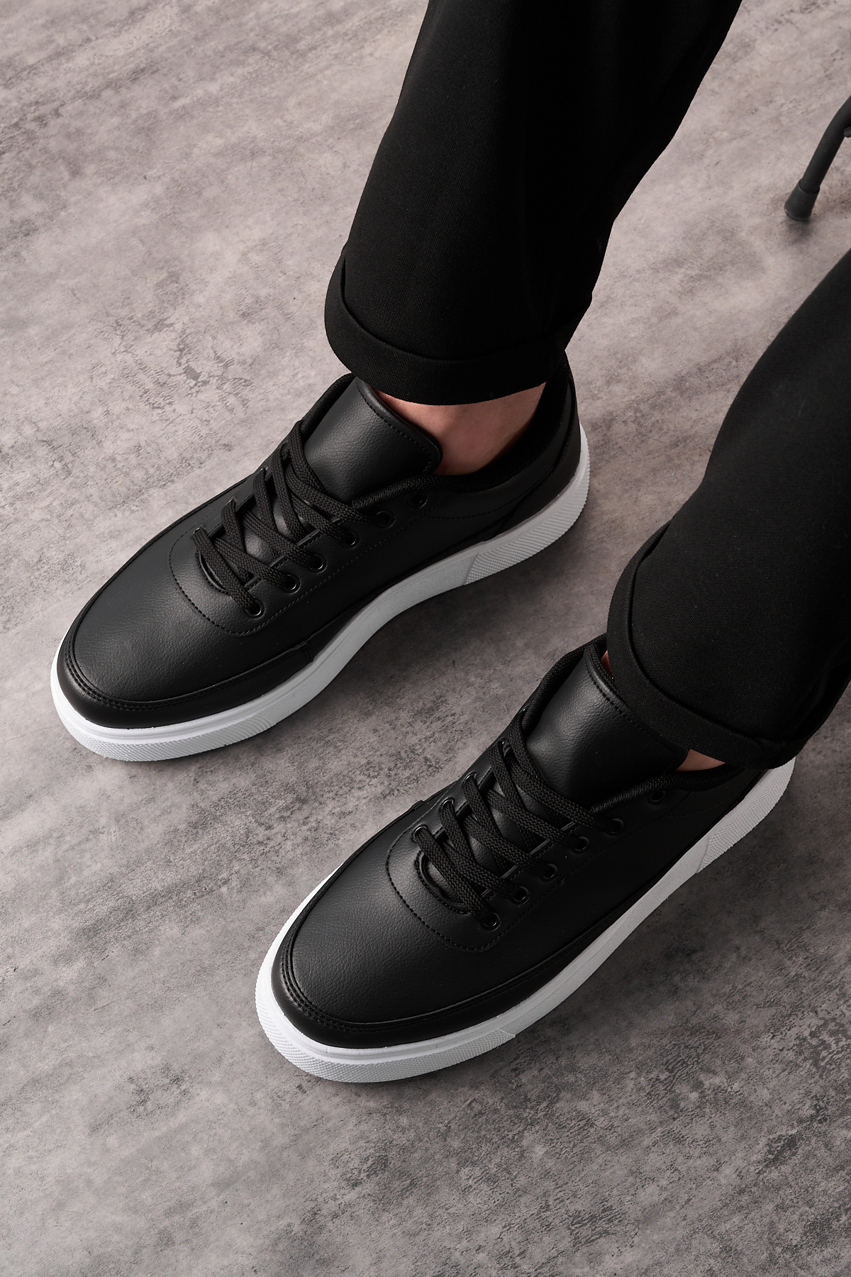 Black and White Casual Men's Orthopedic Sneaker Shoes-182