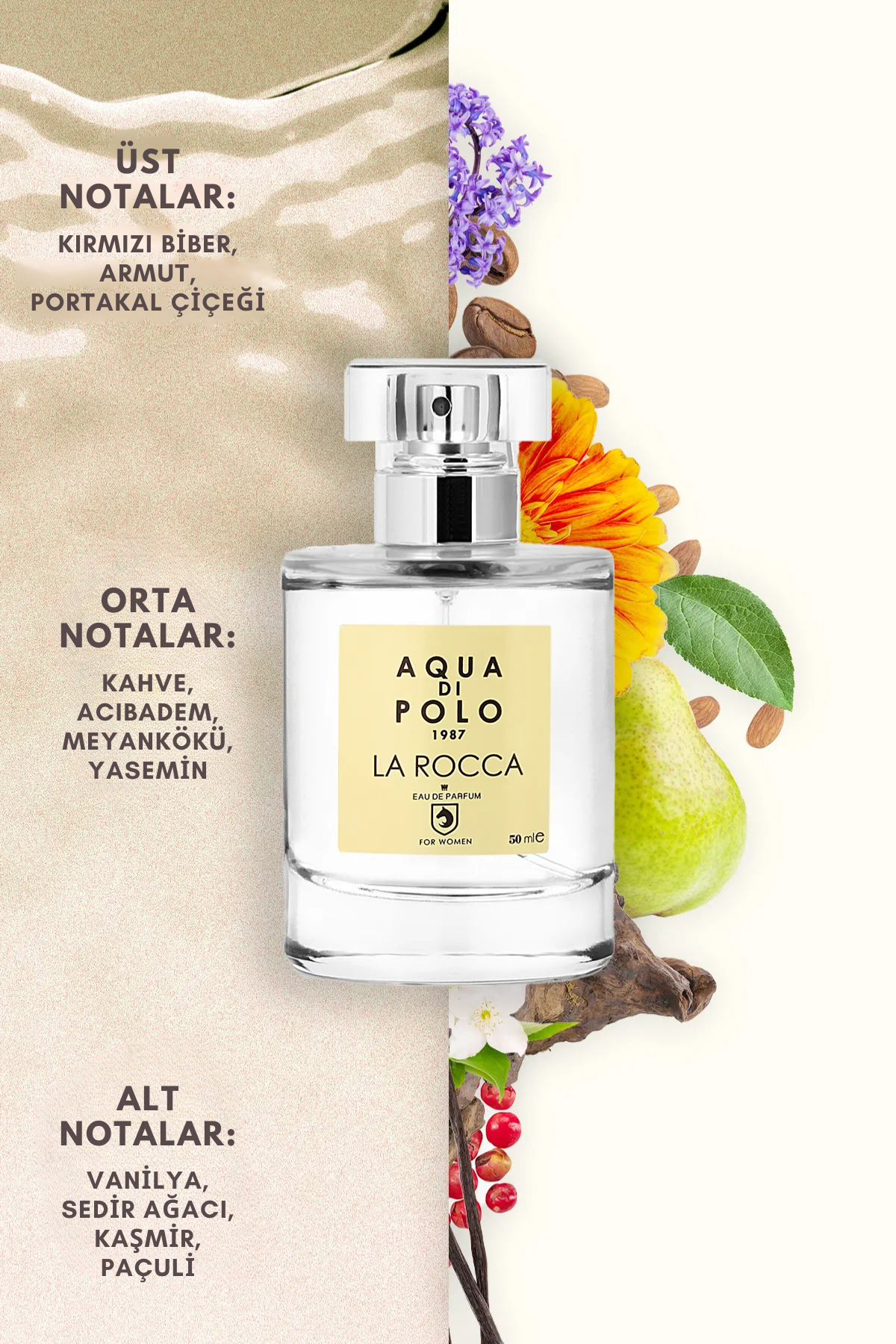La Rocca EDP Kadın Parfüm 50ml | Çiçeksi,Oryantal | Portakal Çiçeği, Kahve, Yasemin, Vanilya, Paçuli — سفید PLWMNPR — تصویر 6 از 7
