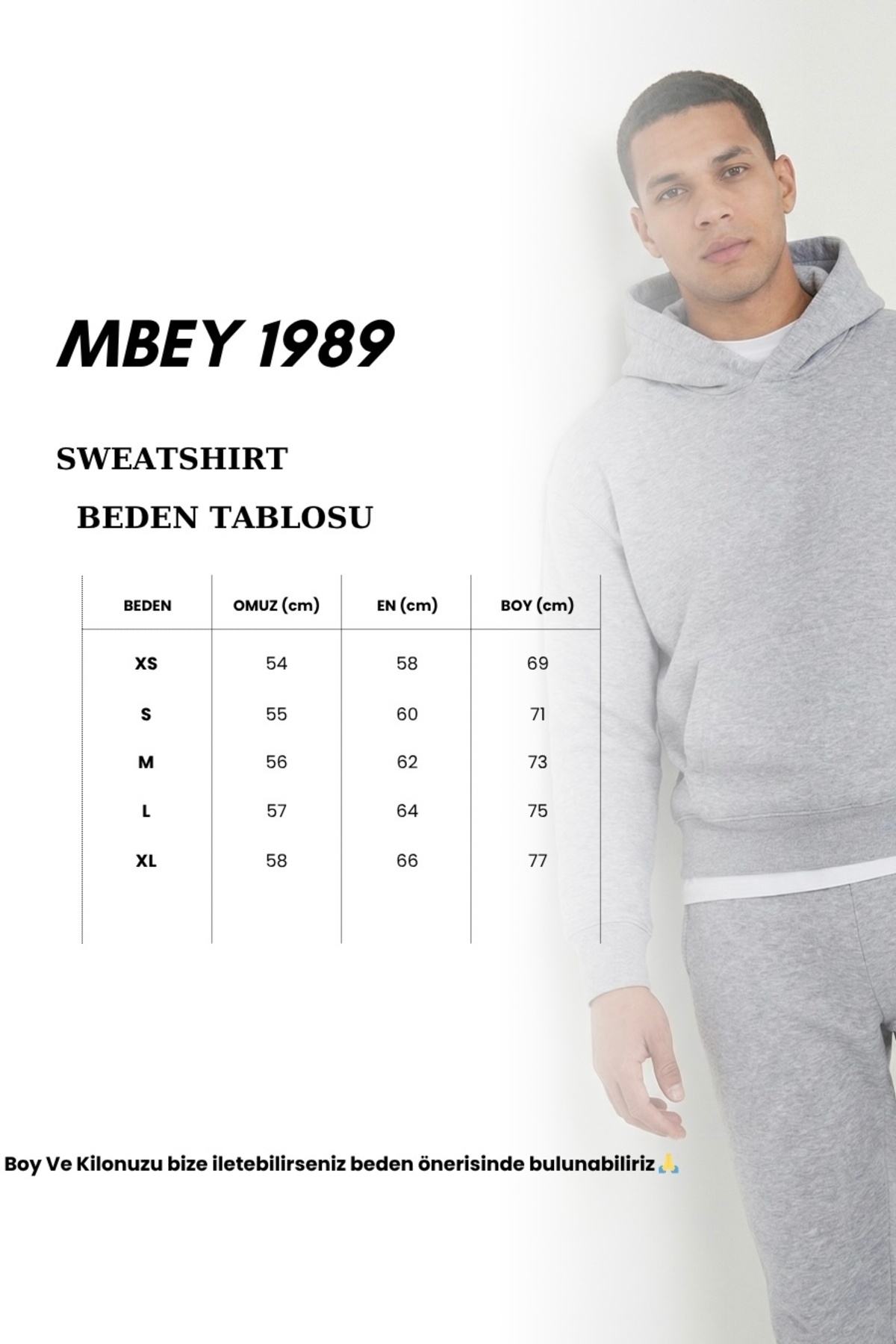 MBEY1989 Oversize Mor Hoodie - Unisex görsel 6