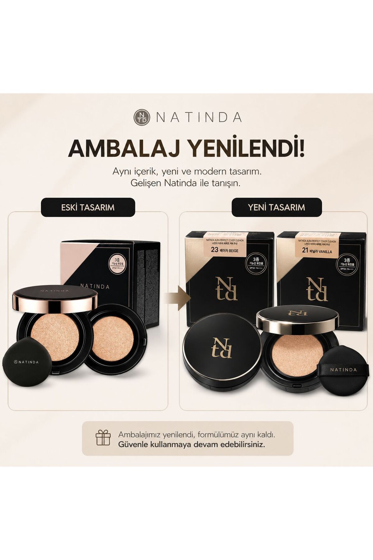 NATİNDA Natinda Cushion-aura Perfect Cover Cushıon #23 ( Yedekli ) - Fiyatı, Yorumları