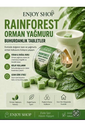 ENJOY SHOP 20 ADET RAİN FOREST ( ORMAN YAGMURU ) KOKULU DOGAL NATUREL BUHURDA...