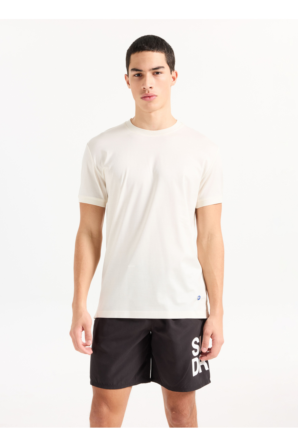 شورت شنا مردانه مشکی طرح معمولی سایز بزرگ طرح لوگو ورزشی سایز 17 سوپردرای شورت مایو SUPERDRY