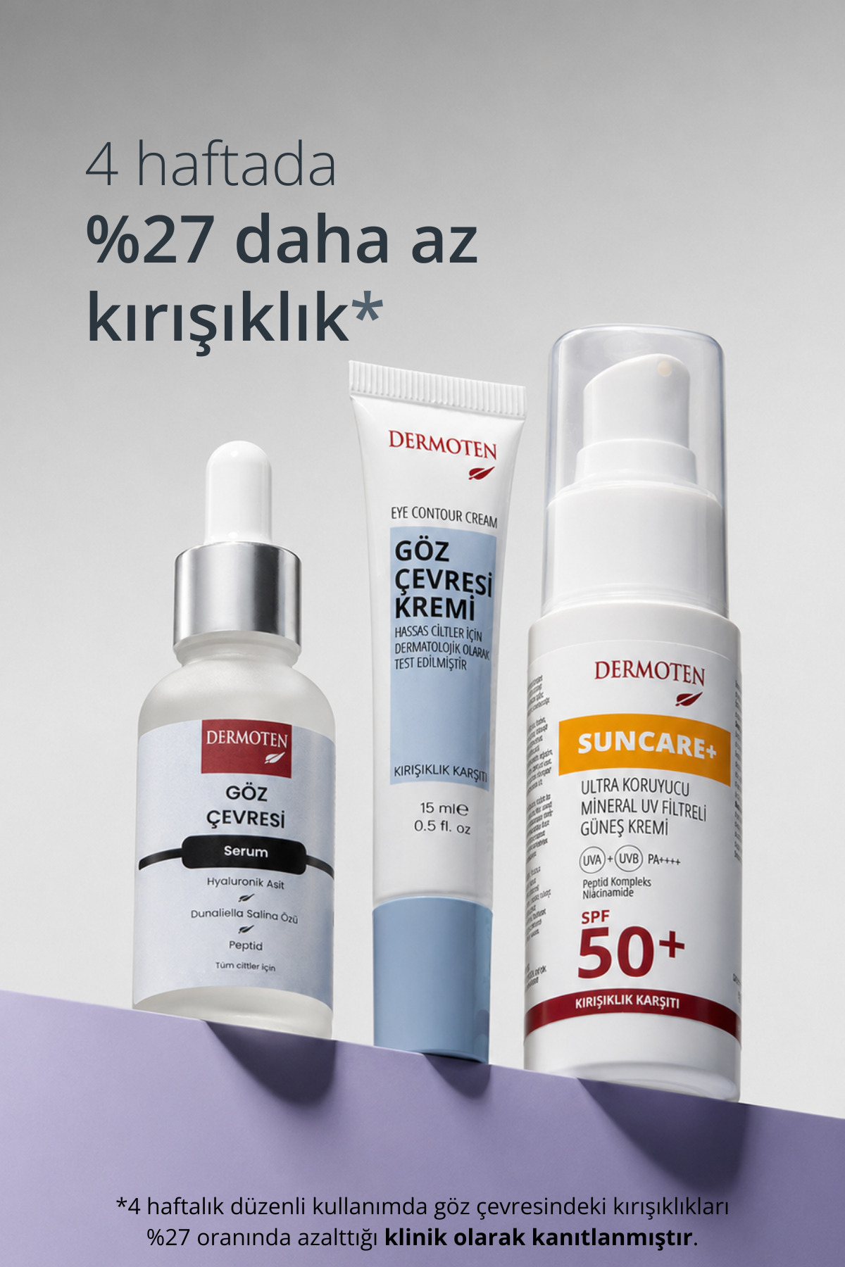 Göz Çevresi Bakım Seti | Kırışıklık, Kuruluk, Koyu Halka İçin Aydınlatıcı Nemlendirici Bakım Seti — dermogozbakimseti — تصویر 3 از 6