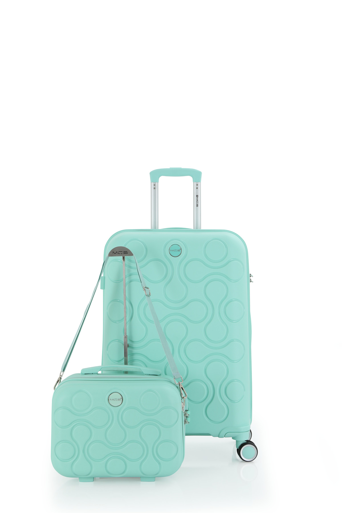 MCS Polypropylene 2-Piece Suitcase Set Medium & Makeup V376