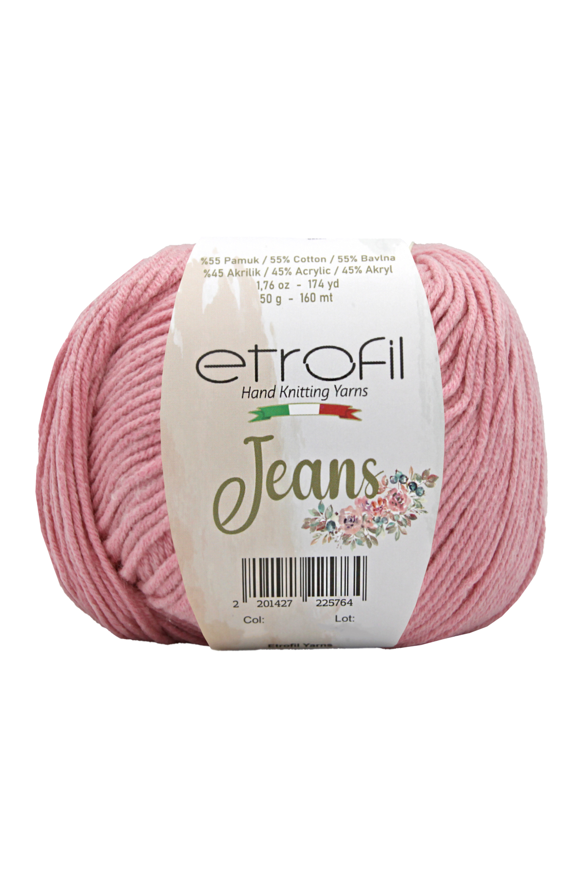 Jeans Knitting Rope Pastel Pink 55% Cotton 45% Acrylic 50g 160m (011)