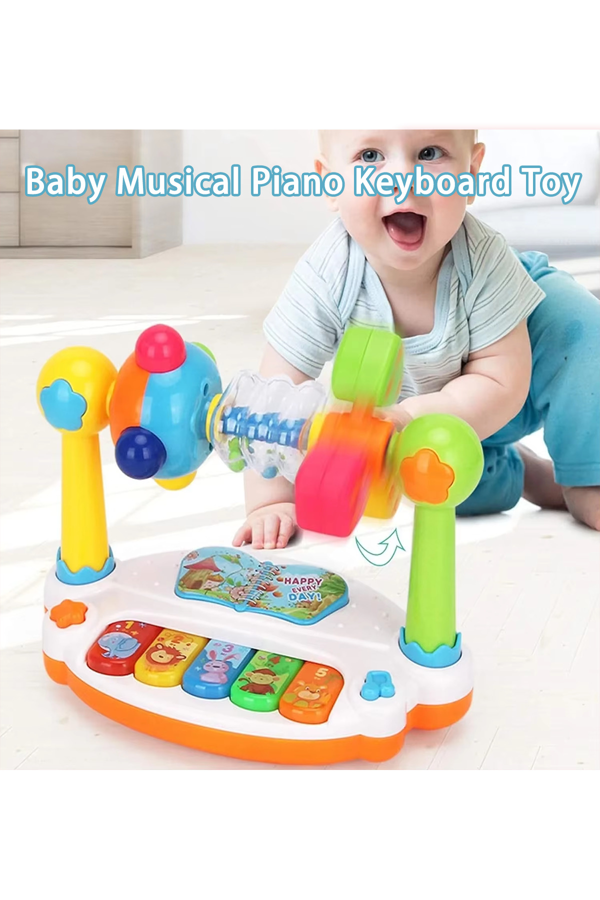 Gift box, children's piano toys, rotating musical...