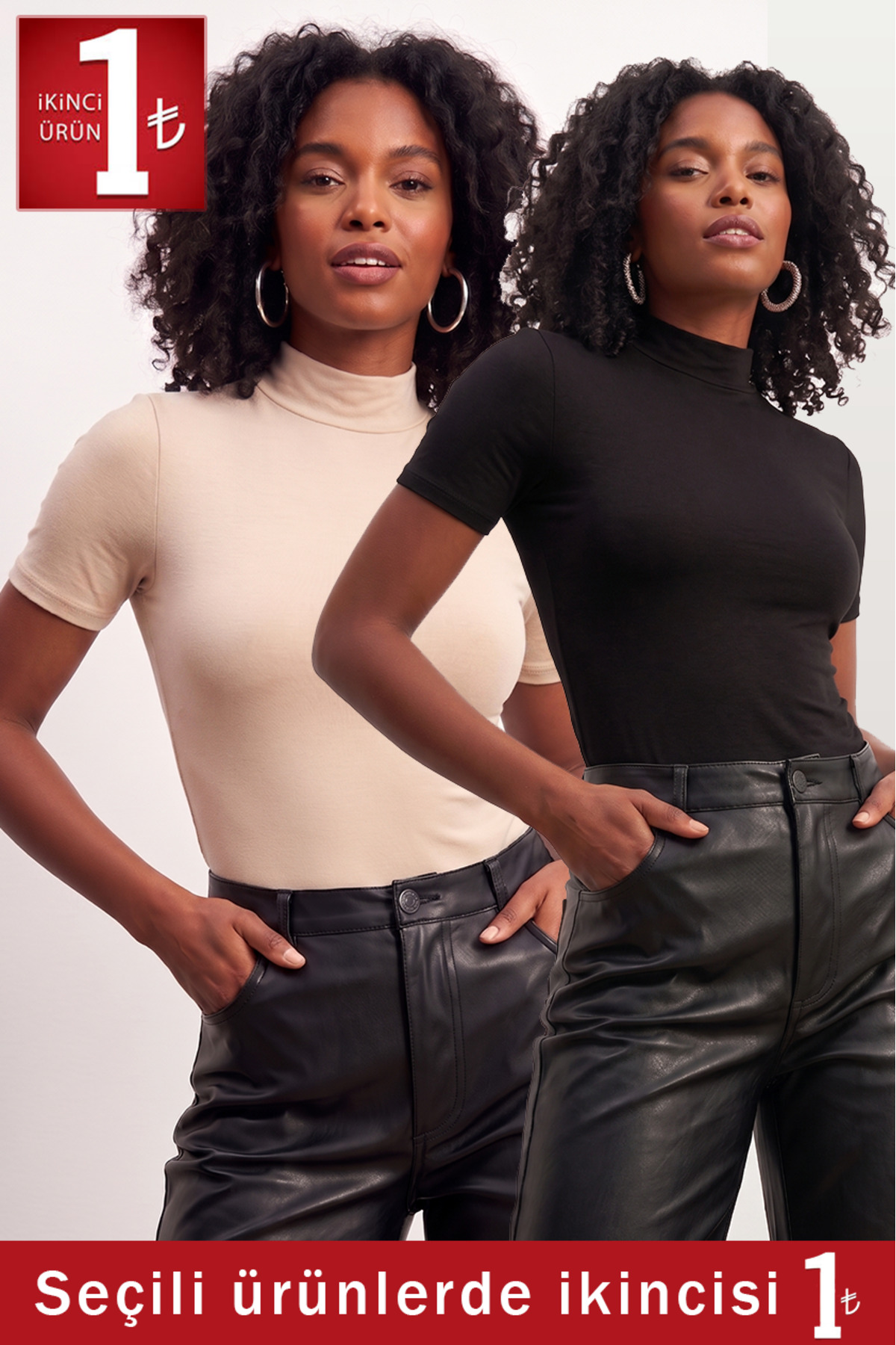 Women's Black White 2-Pack Short Sleeve Blouse