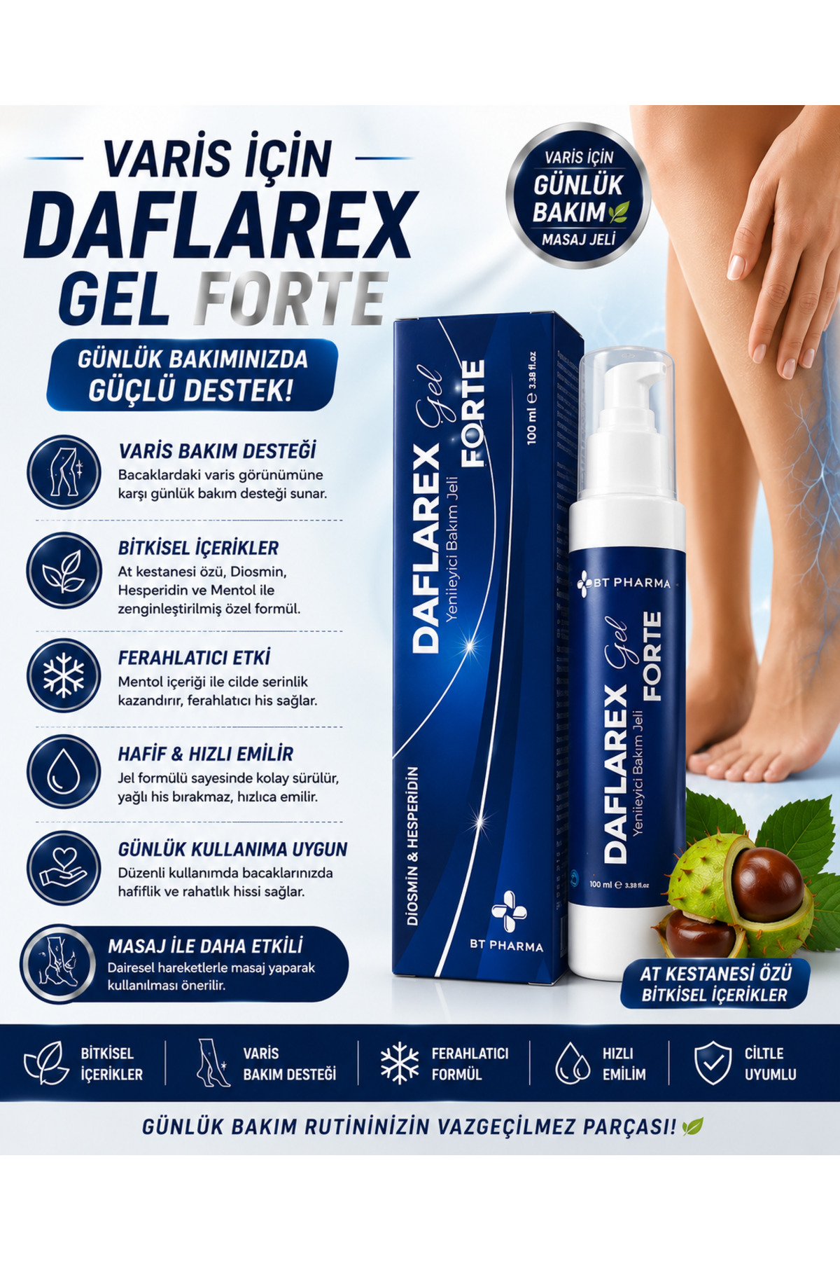 Beauty Zone Daflarex Forte Variste Yenileyici Bakım Jeli 100Ml
