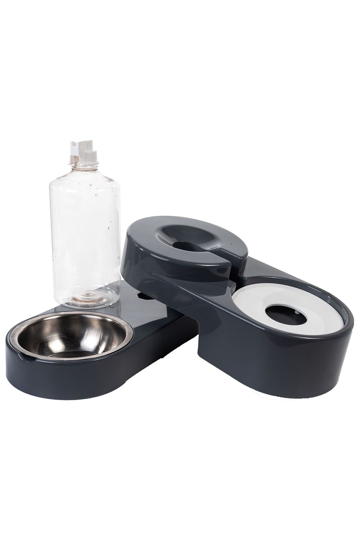 ست ظرف غذا و آب کربن استیل با مخزن قابل تنظیم برای گربه و سگ 1000ml
