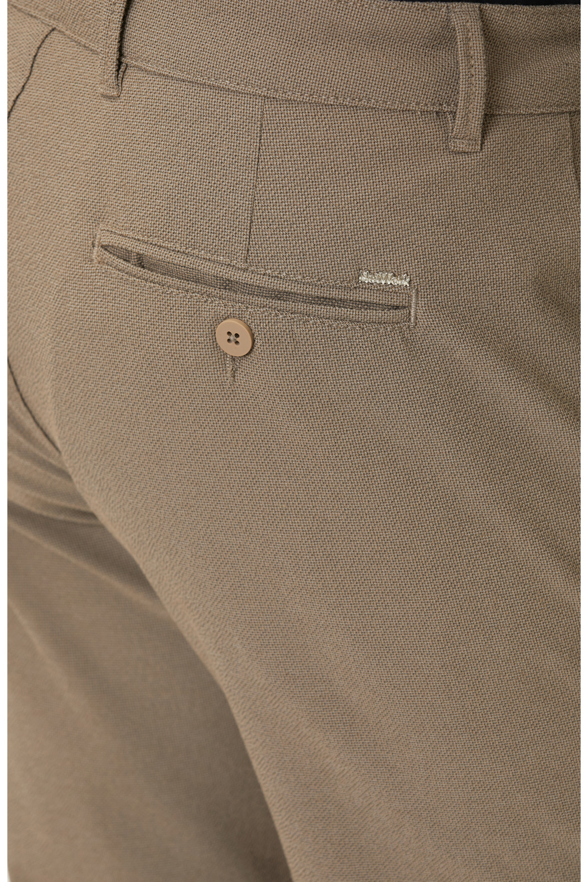 Vizon Jogger Gofre Desen Dokuma Pantolon — قهوه‌ای 1098412 — تصویر 5 از 5