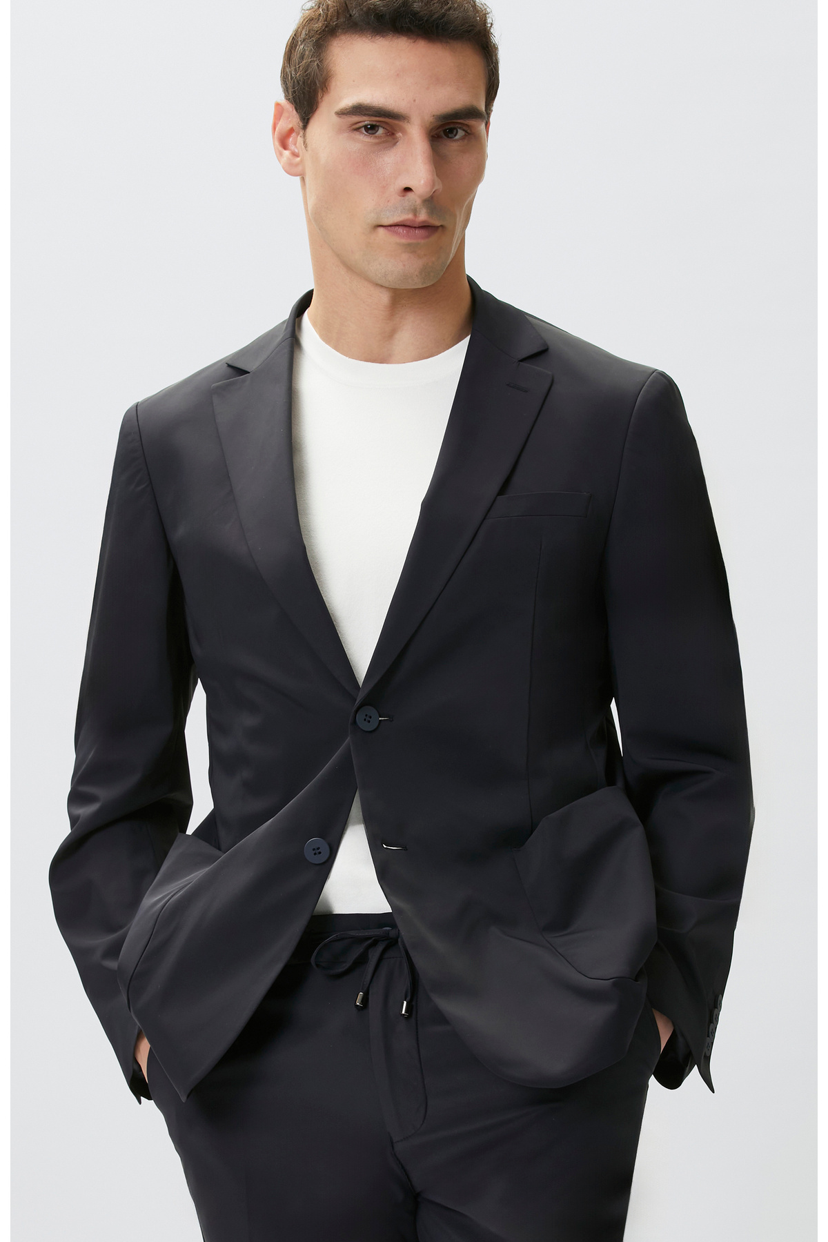 Network Lacivert Slim Fit Jogger Pantolonlu Takım Elbise görsel 7