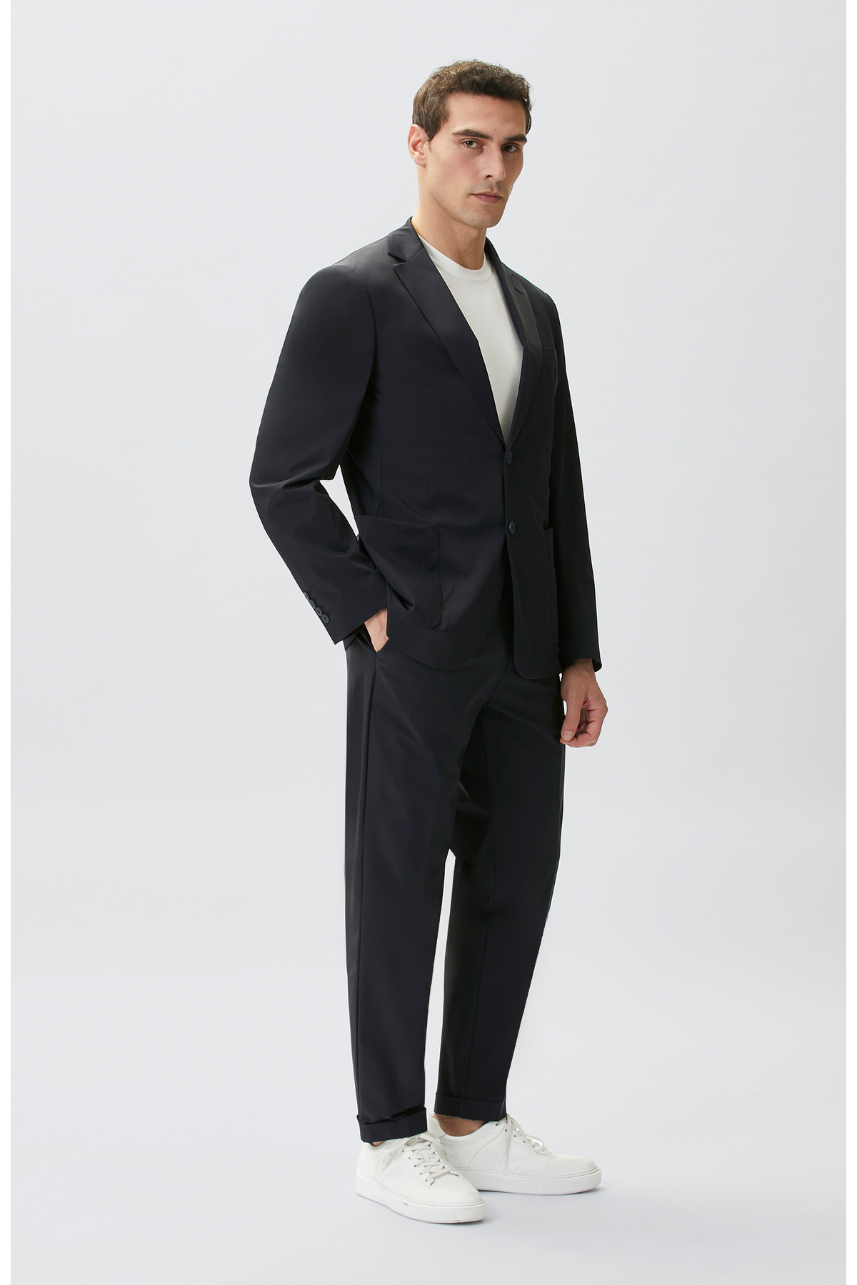 Network Lacivert Slim Fit Jogger Pantolonlu Takım Elbise görsel 6
