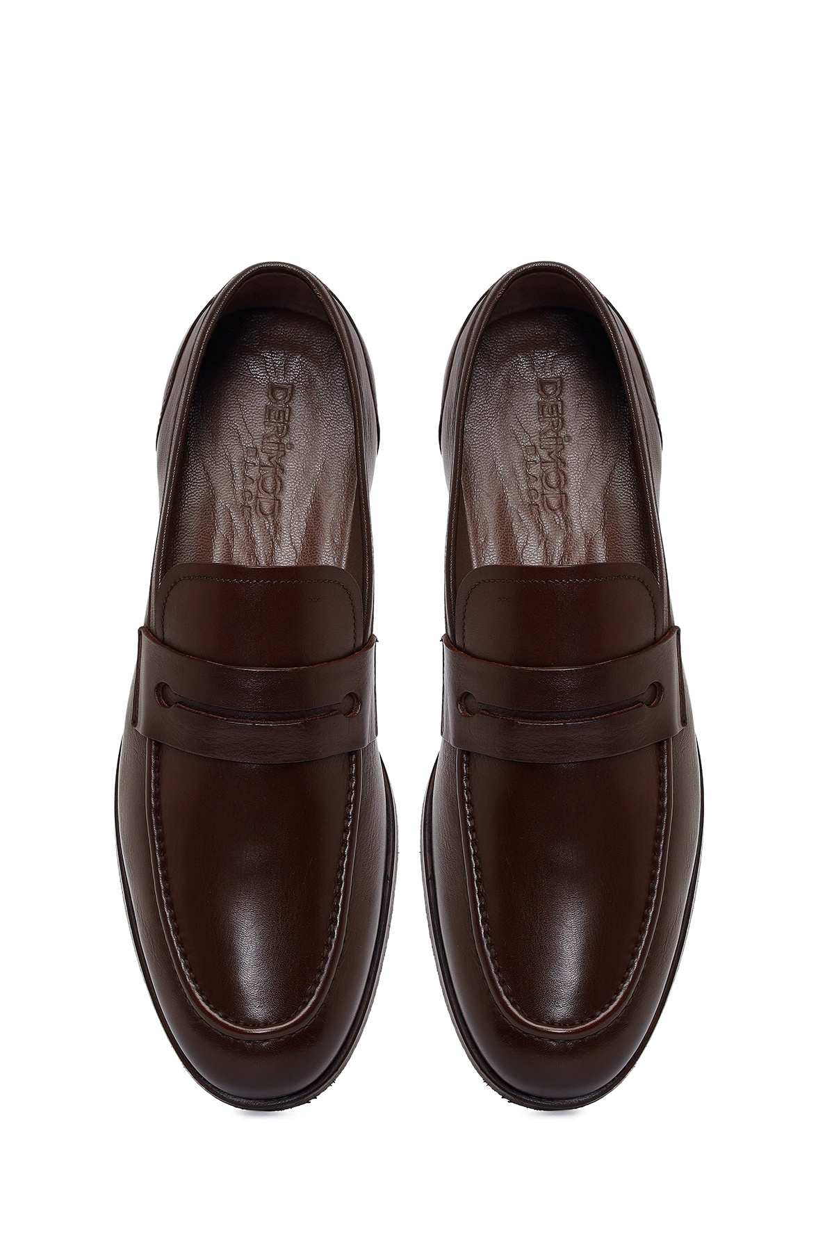 Derimod Black Erkek Kahverengi Deri Klasik Loafer 26SFD602718 görsel 4