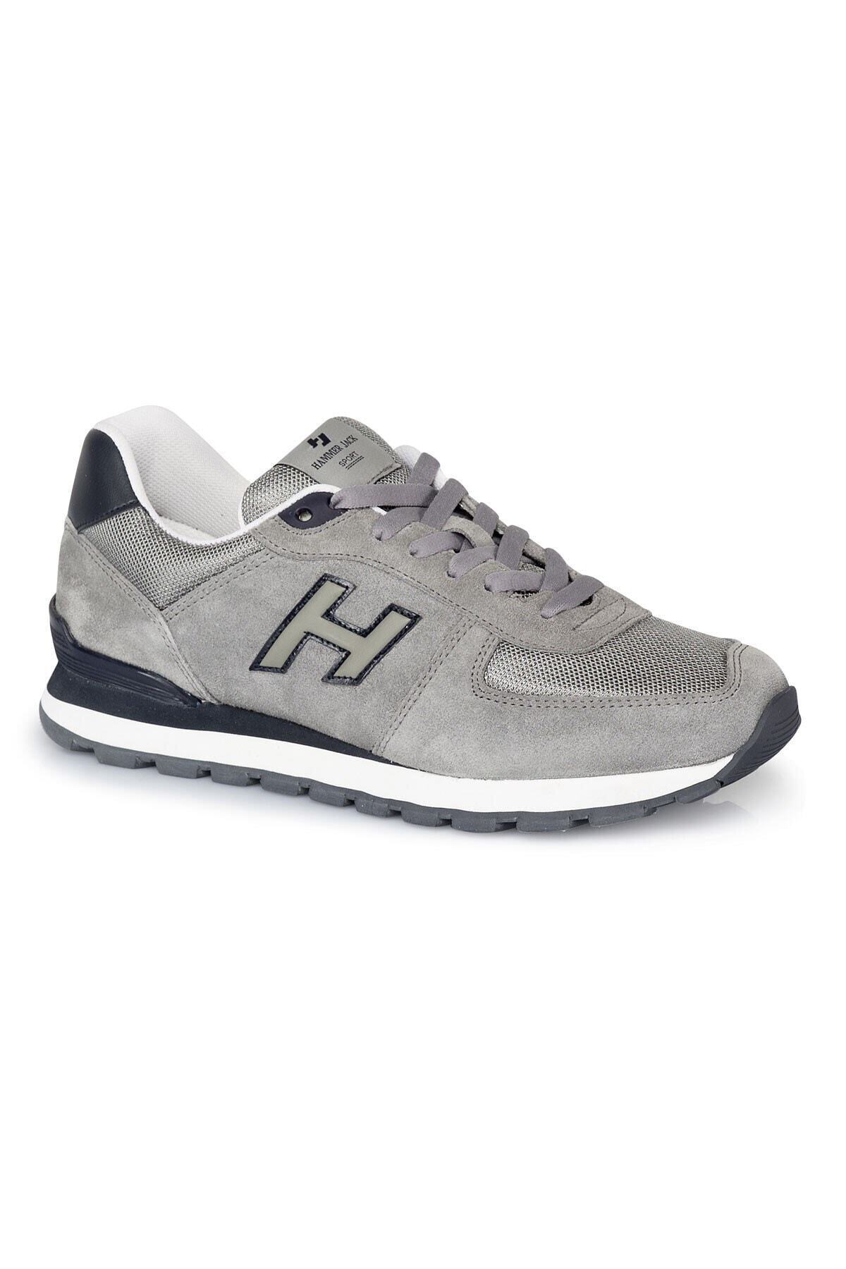 Hammer Jack Unisex Hakiki Deri Gri Peru Günlük Spor Ayakkabı görsel 6