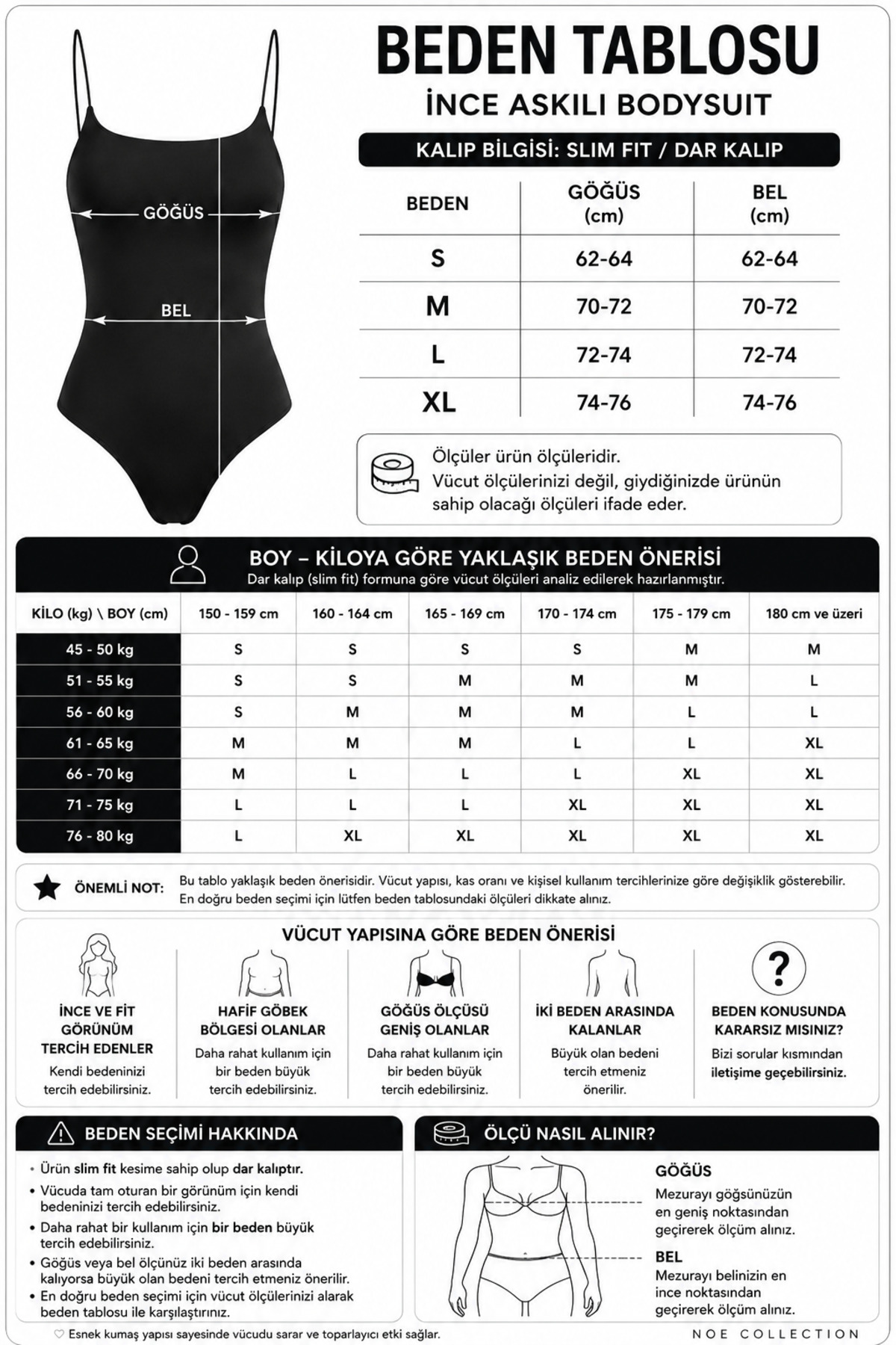 Kadın Siyah İnce Askılı Bodysuit Çıtçıtlı Slim Fit Likralı Basic Body 4