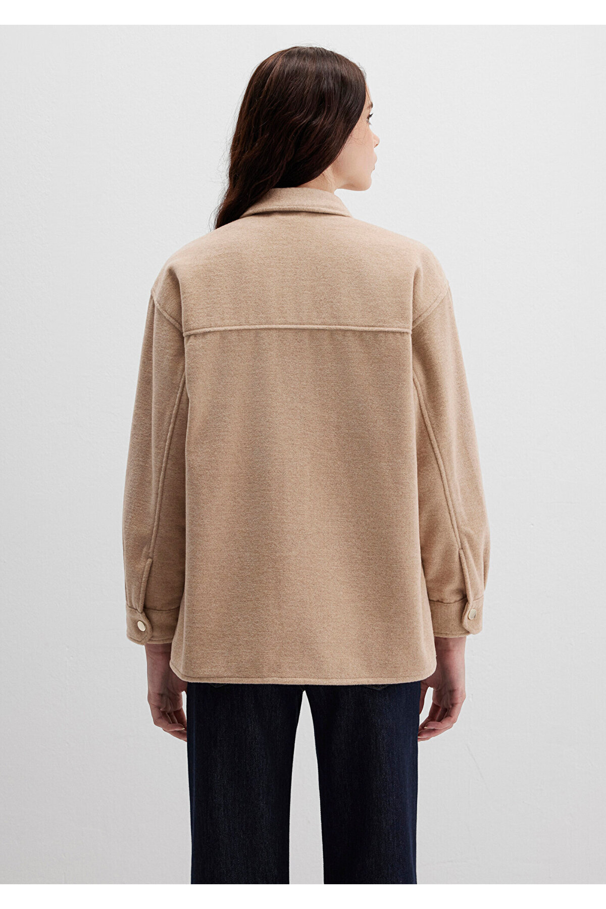 Bej Gömlek Loose Fit / Bol Rahat Kesim 1211281-80084 — بژ — تصویر 4 از 6