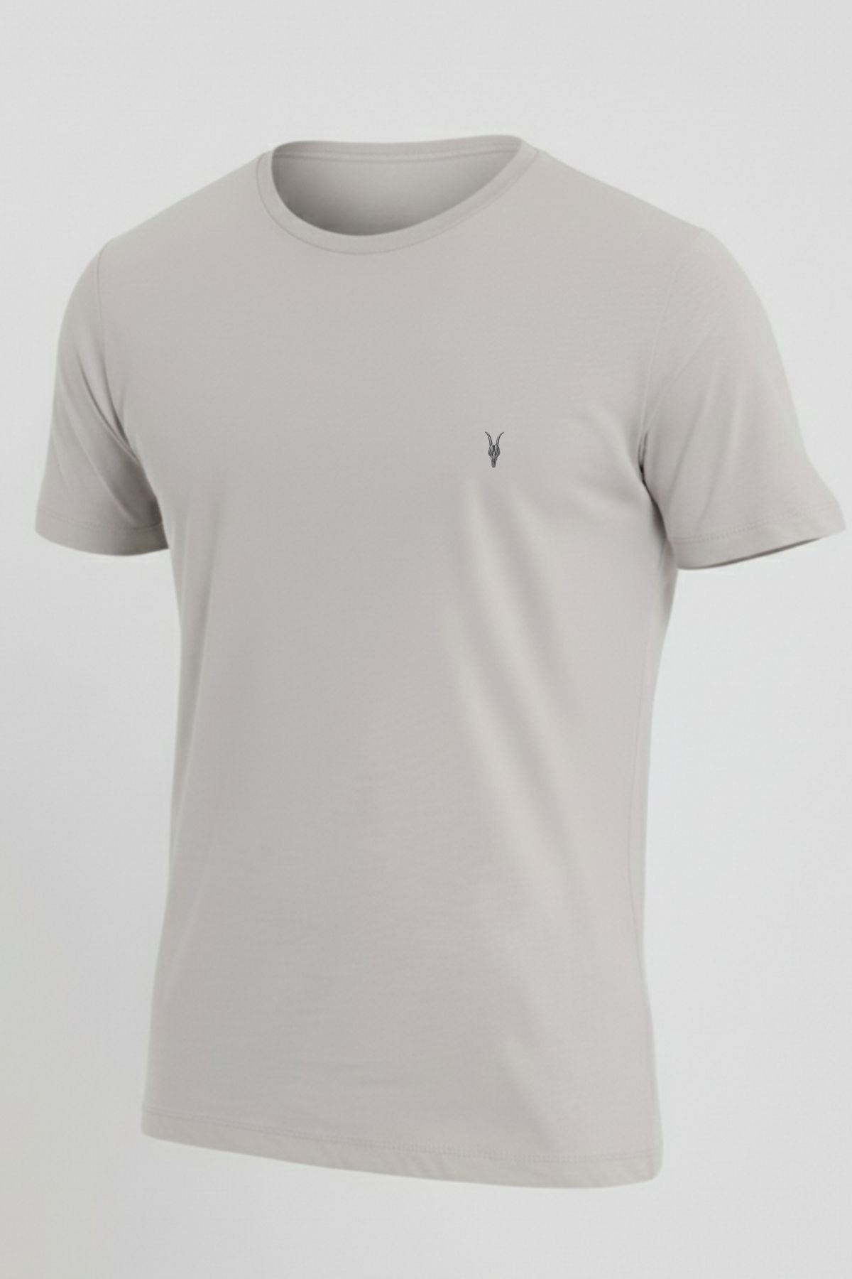 Men's Crew Neck Loose Basic Gray T-Shirt