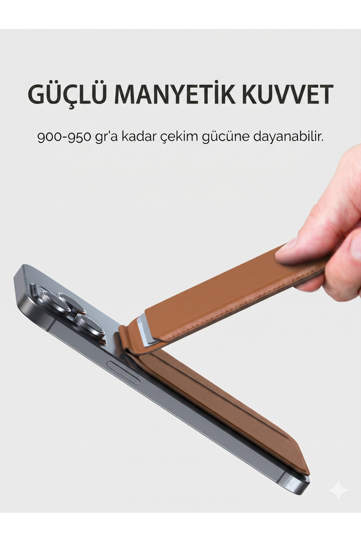 iPhone 11/12/13 Mini/14/15 Pro Max/16 Plus/17 Air/18 Duo Uyumlu Magsafe Kartlık Standlı Katlanabilir Cüzdan