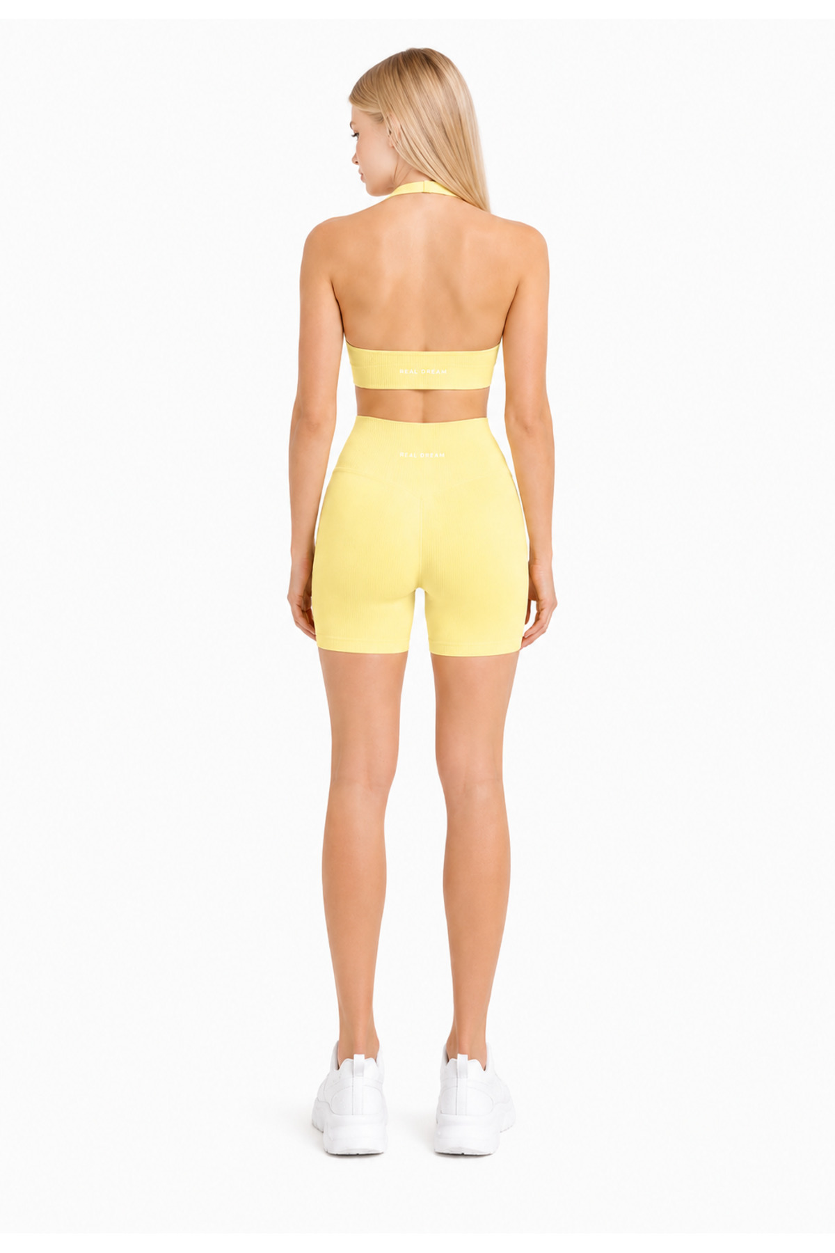 REAL DREAM Kadın Spor Bra Boyundan Geçmeli Toparlayıcı Destekli Fit - Sun Kissed Yellow görsel 5