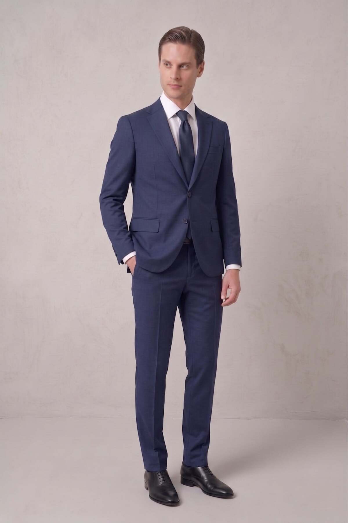 Efor Slim Fit Klasik Mono Yaka Klasik Lacivert Takım Elbise Tk 2021 görsel 2