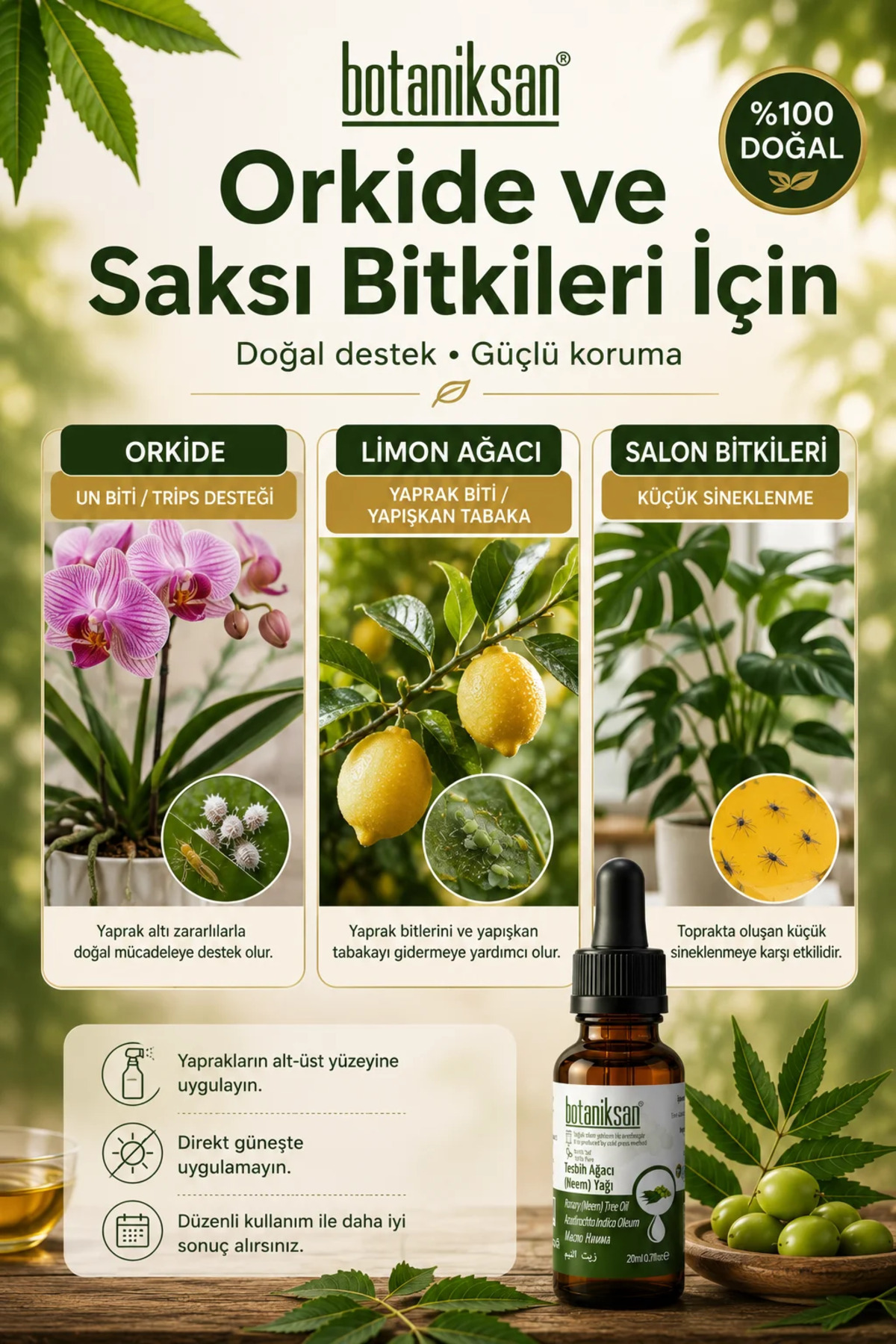 Tesbih Ağacı (Neem) Yağı 20 ml %100 Saf Soğuk Sıkım Bitki, Cilt ve Saç Bakımı İçin — TESBİH AĞACI NEEM YAĞI 20ML — تصویر 5 از 8