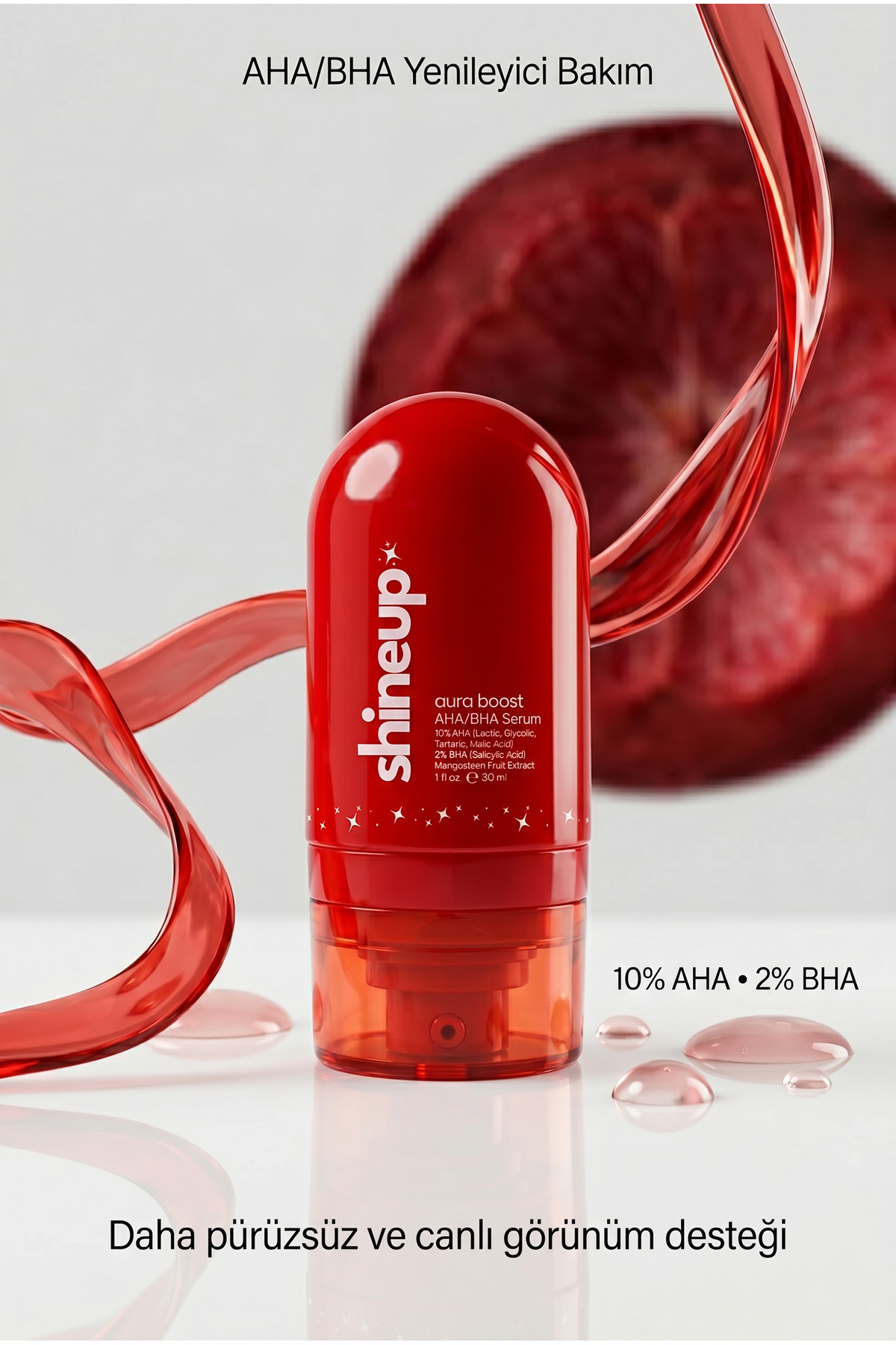 Aura Boost AHA BHA Serum 30 ml | %10 AHA %2 BHA Peeling Etkili Cilt Tonu Eşitleyici & Yenileyici — AURABOOST-001 — تصویر 5 از 7
