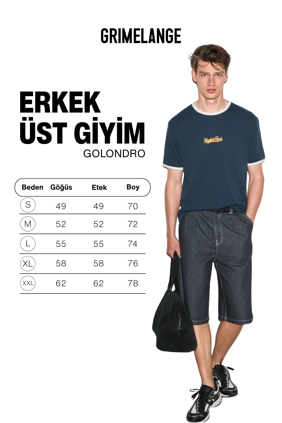 GRIMELANGE GOLONDRO Erkek %100 Organik Pamuklu Kontrast Biyeli Baskı Detaylı Regular Fit Lacivert T-Shirt görsel 6