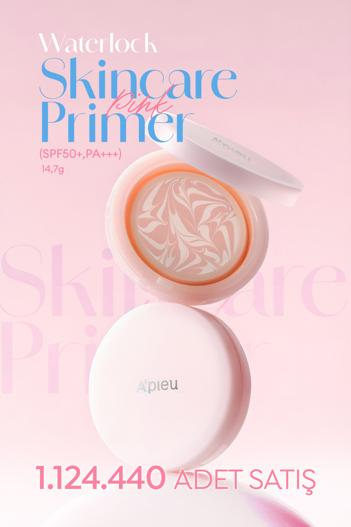 Ton Eşitleyici Aydınlatıcı & Nemlendirici Makyaj Bazı Cushion A'PIEU Waterlock Skin Care Primer Pink — صورتی 8117
