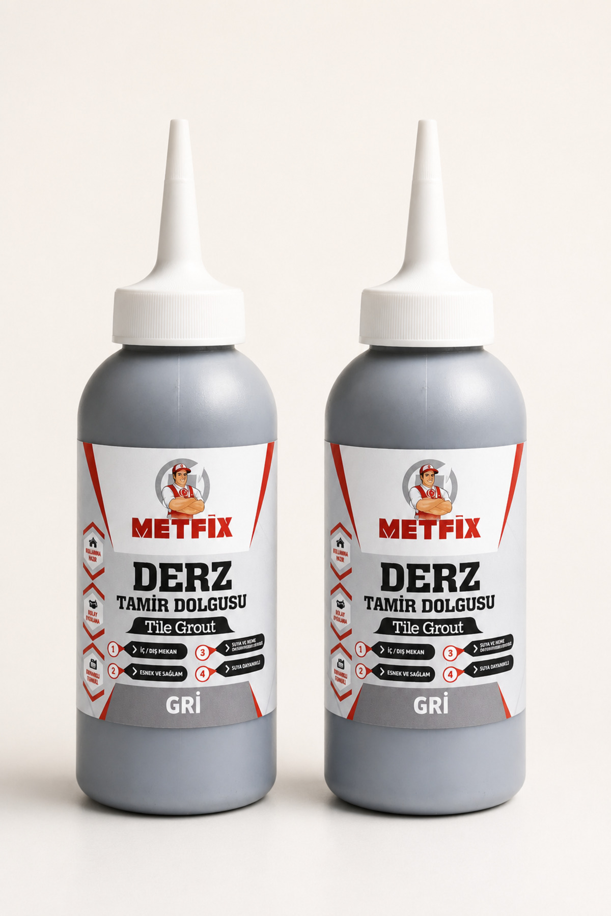 (GRAY COLOR) 2 X 220 Gr Ready Joint Repair Filler Tiles Ceramic Renewing Refill Filler