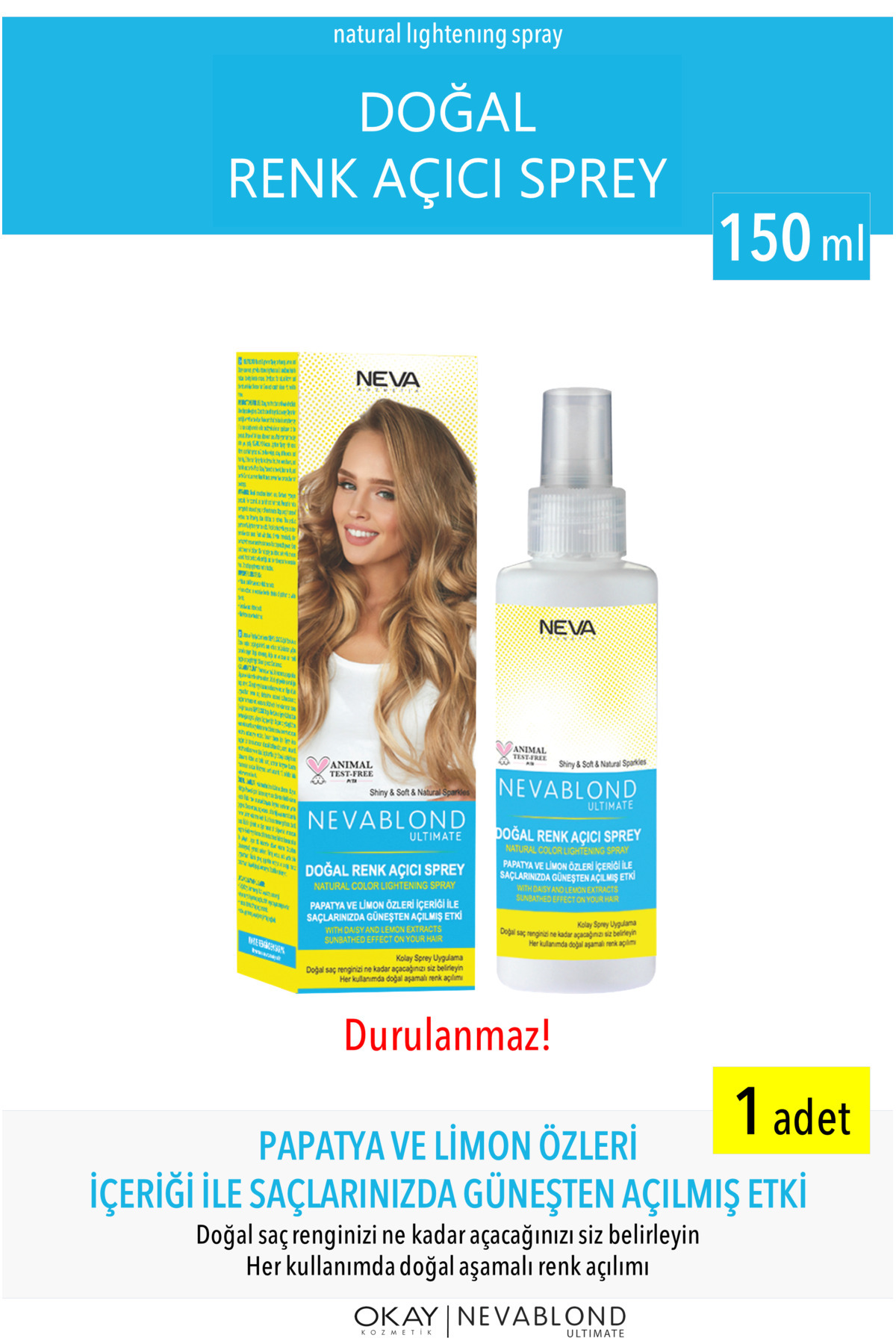 NEVA KOZMETİK Nevablond Doğal Renk Açıcı Papatya Özü Sprey 150 ml — TYCS54V6QN170668035273421