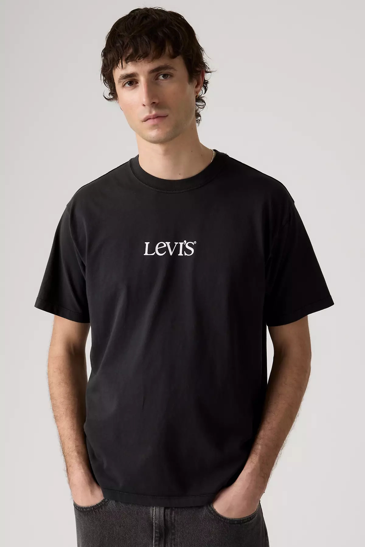 تی‌شرت مردانه یقه گرد مشکی با لوگوی برند -A9440-0023 لیوایز تی شرت Levi's