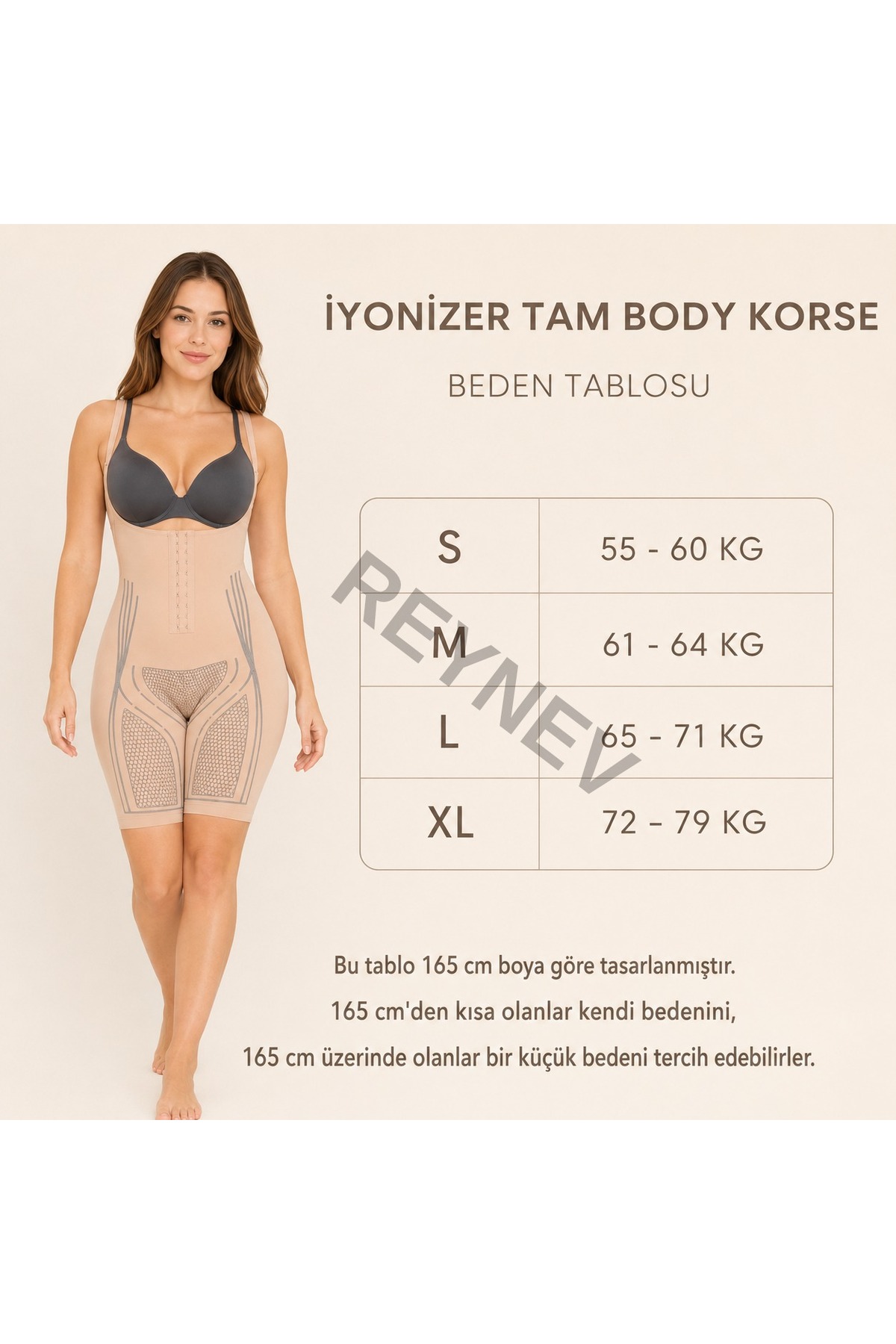 REYNEV Toparlayıcı İç Çamaşırı Kadın Body Korse Göğüs Altı Kopçalı Şortlu Karın Basen Bel Şekillendirici Günlük Kullanım görsel 6