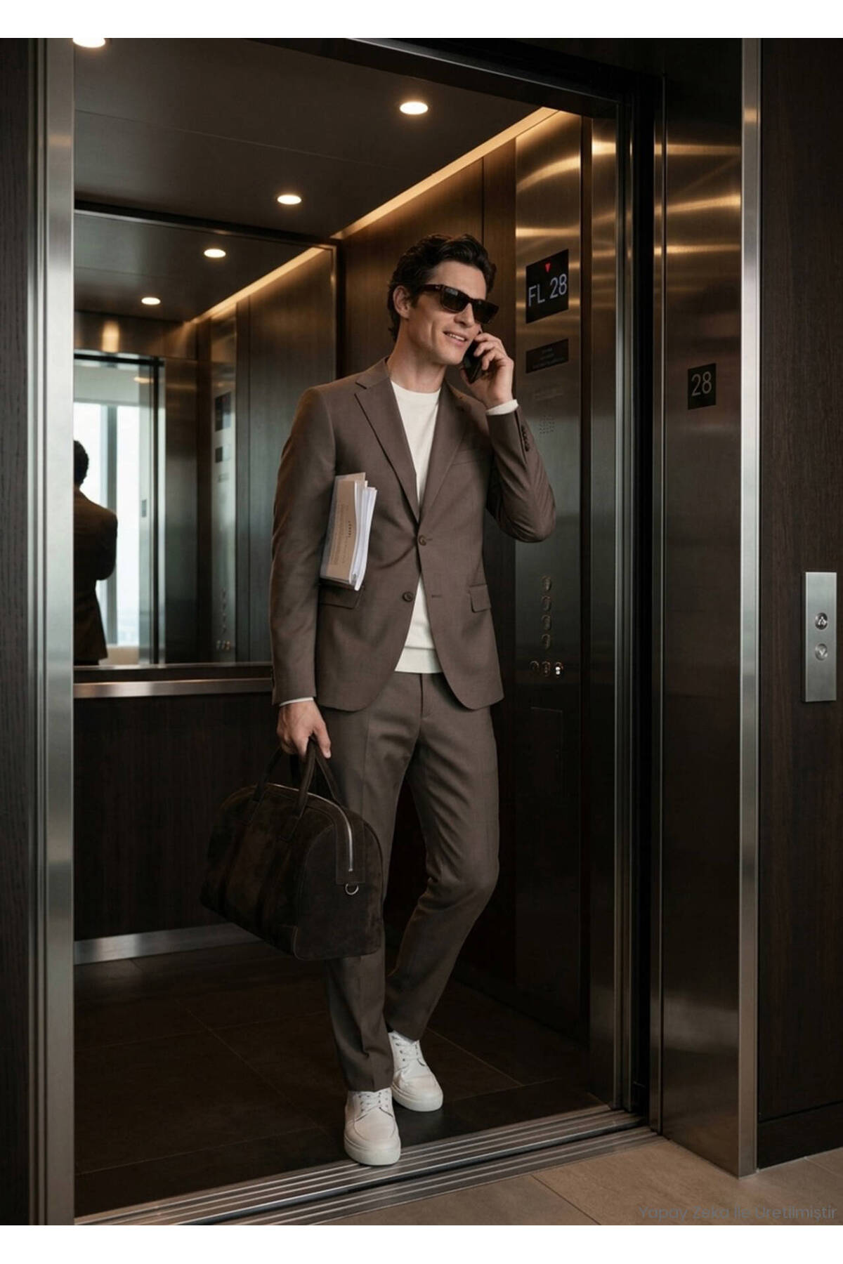 Mink Plain Zeroweight Slim Fit Wool Blend Suit — رنگارنگ 165283 — تصویر 2 از 7