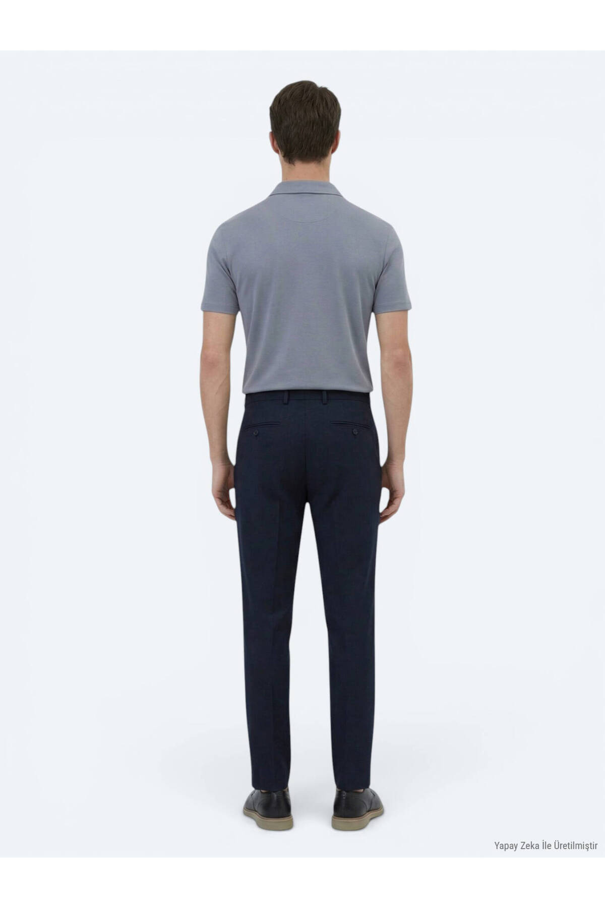 Gri Düz Regular Fit Kısa Casual Gömlek — خاکستری 10153812 — تصویر 5 از 5