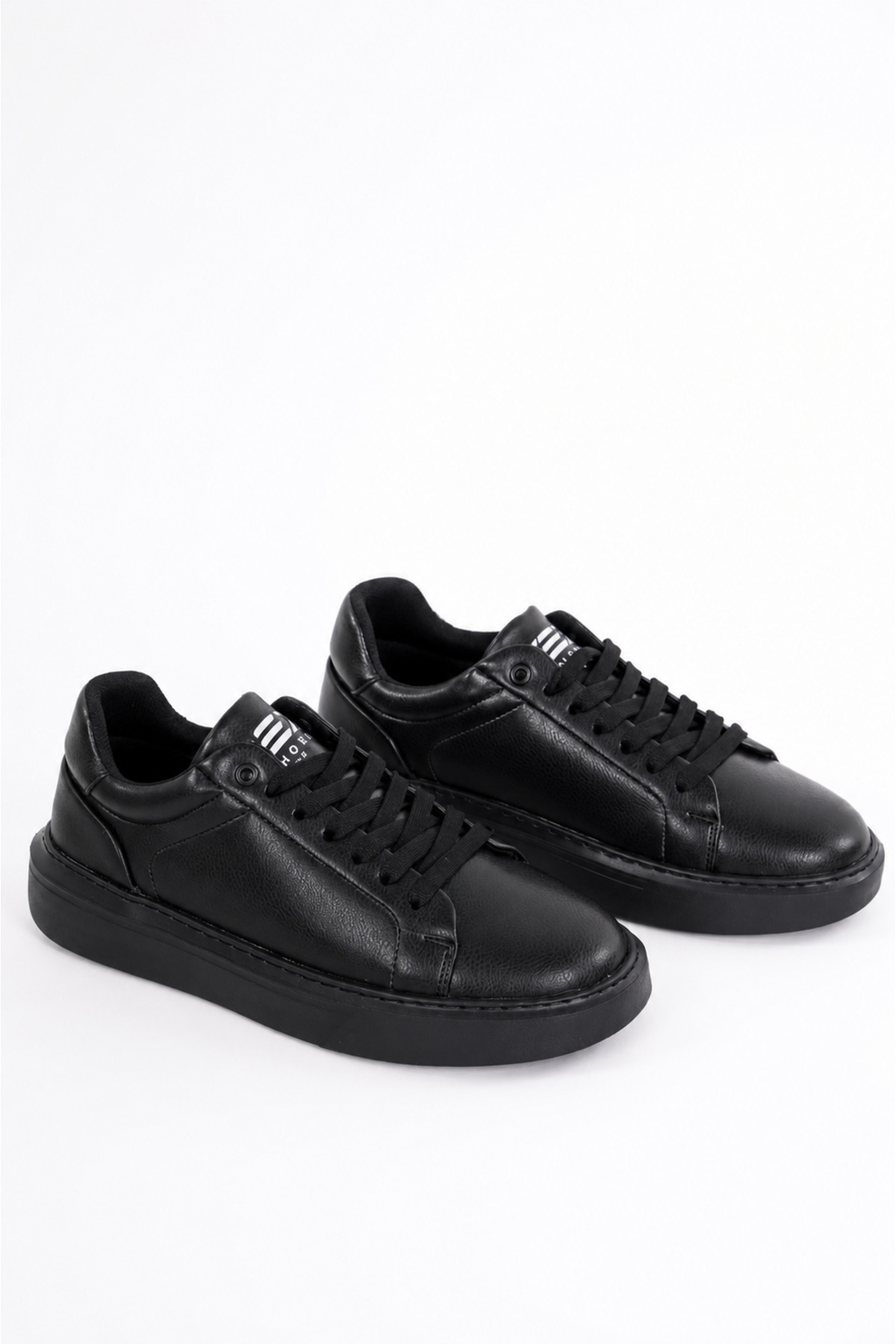 TROVIX Premium Siyah Erkek Sneaker, Suni Deri, Siyah EVA Taban görsel 2